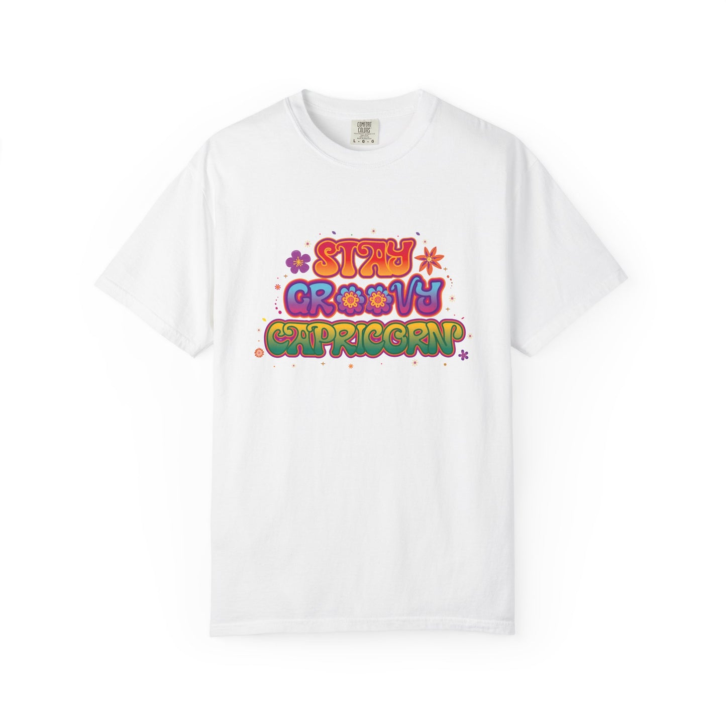 Stay Groovy Capricorn β Retro Flower Power Zodiac Tee