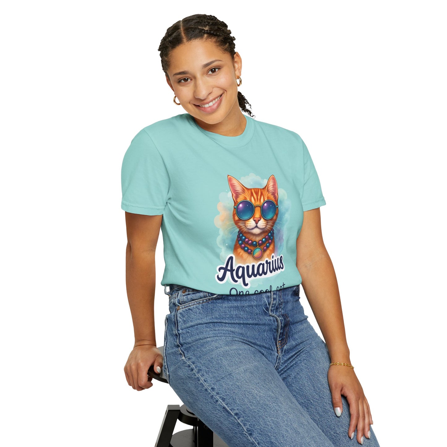 Aquarius One Cool Cat – Groovy Cosmic Kitty T-shirt