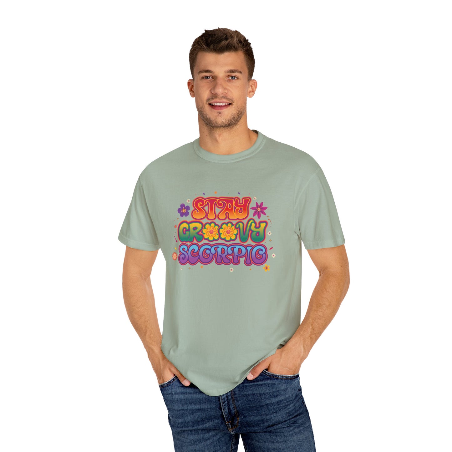 Stay Groovy Scorpio Tee – Groovy Flower Power Zodiac Shirt