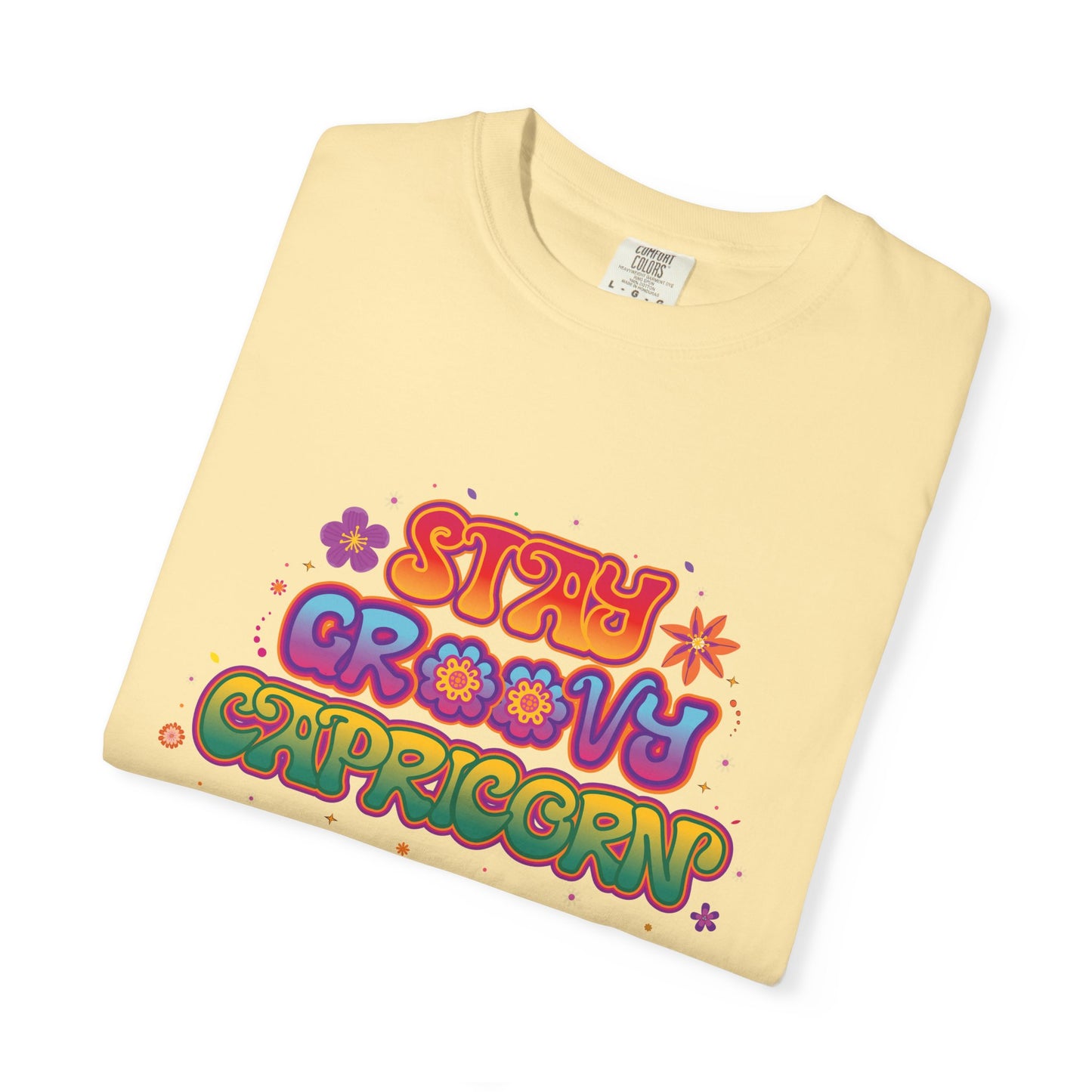 Stay Groovy Capricorn β Retro Flower Power Zodiac Tee