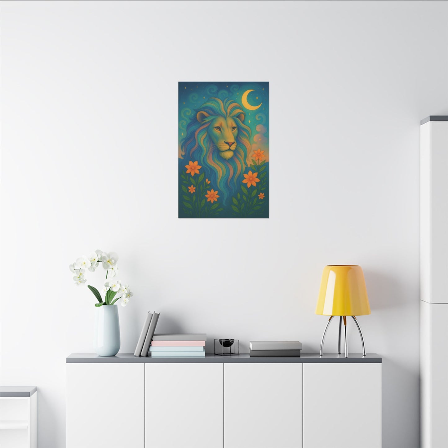 Starlit Lion – Regal Radiance Wall Art (Leo Inspired)