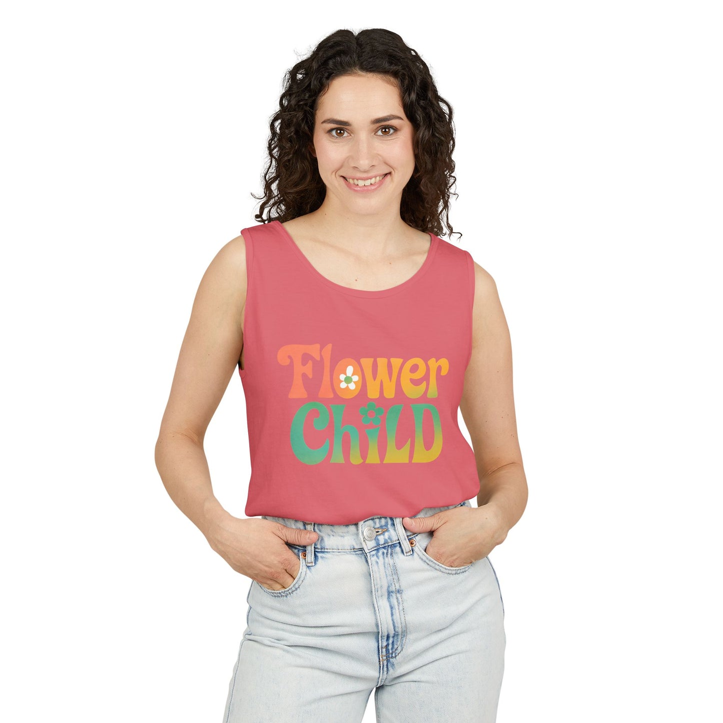 Flower Child - Boho Retro Style Sleeveless Tank (Unisex)