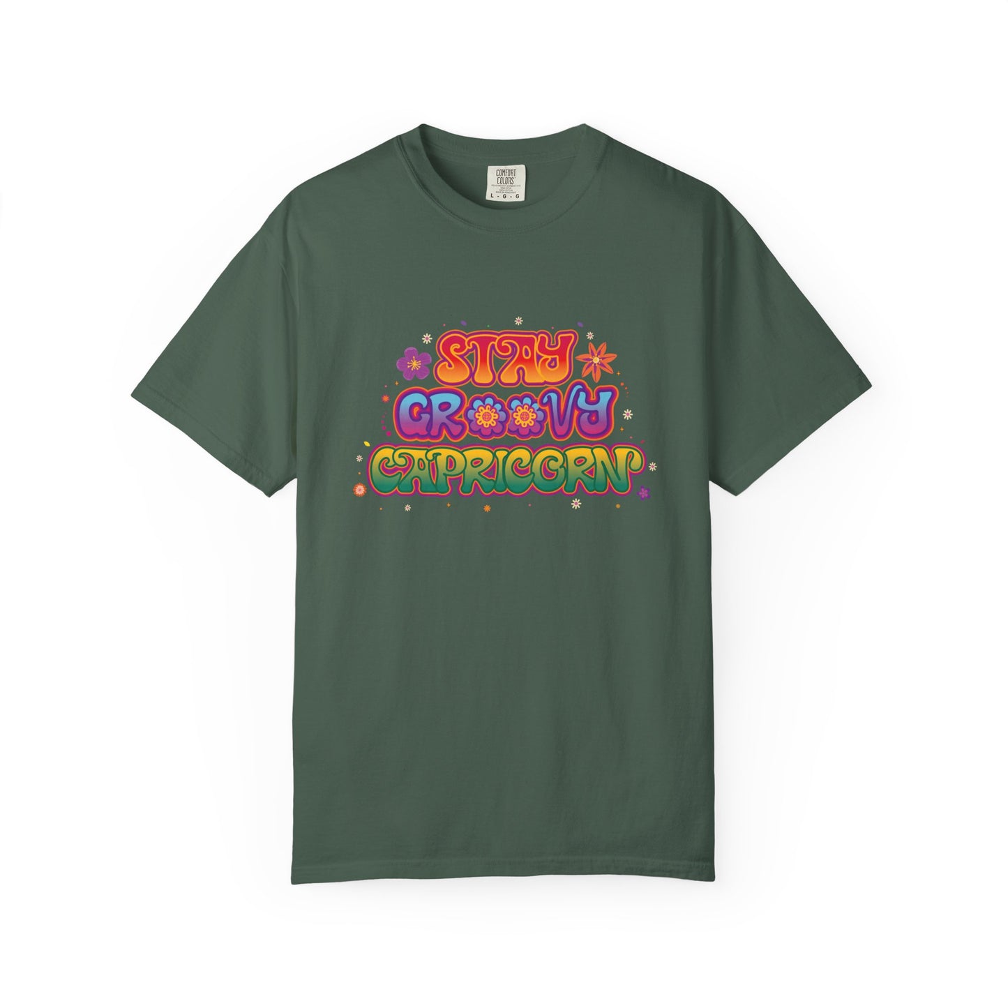 Stay Groovy Capricorn β Retro Flower Power Zodiac Tee