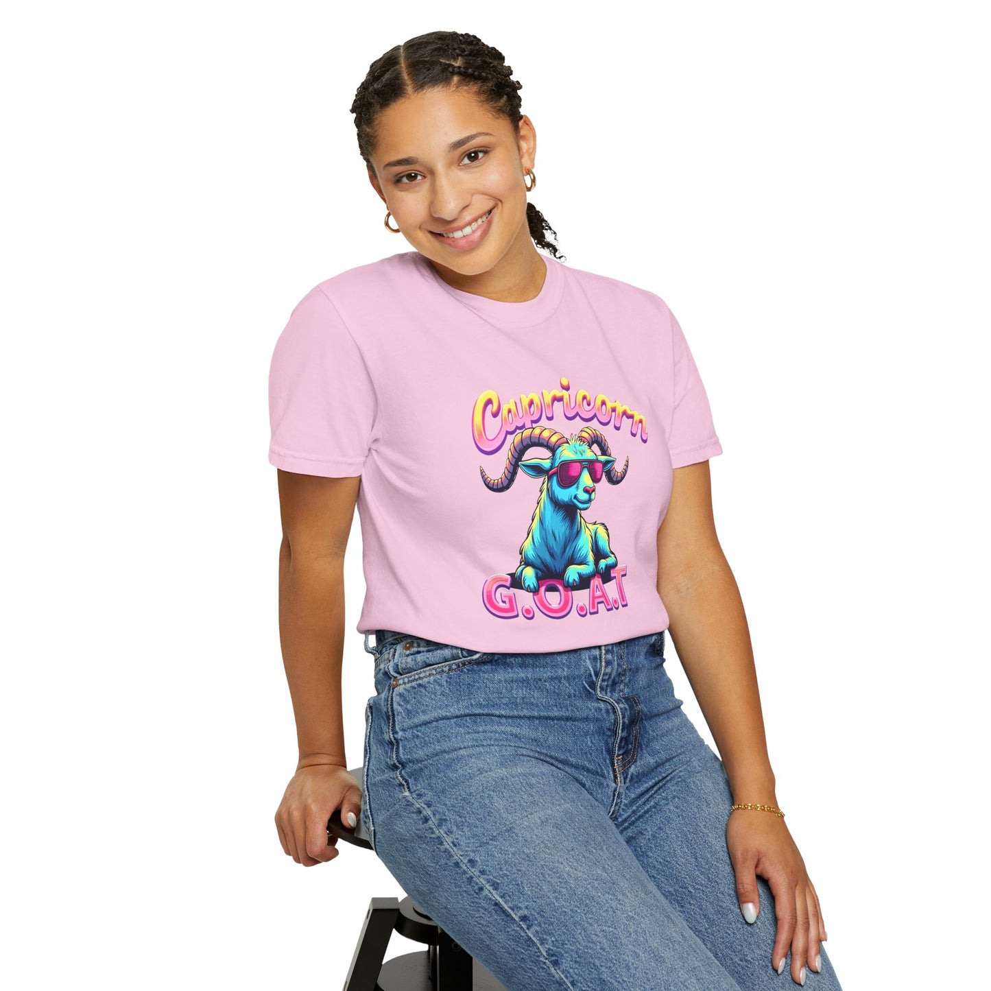 Capricorn G.O.A.T – Retro Neon Astrology Tee
