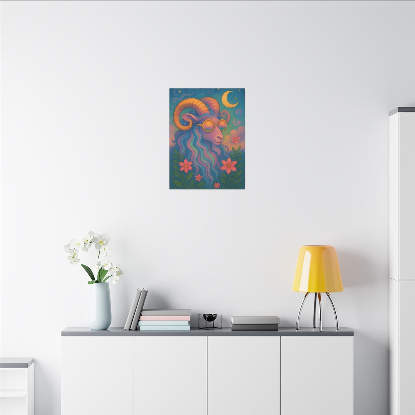Aries Dream - Radiant Retro Ram Wall Art