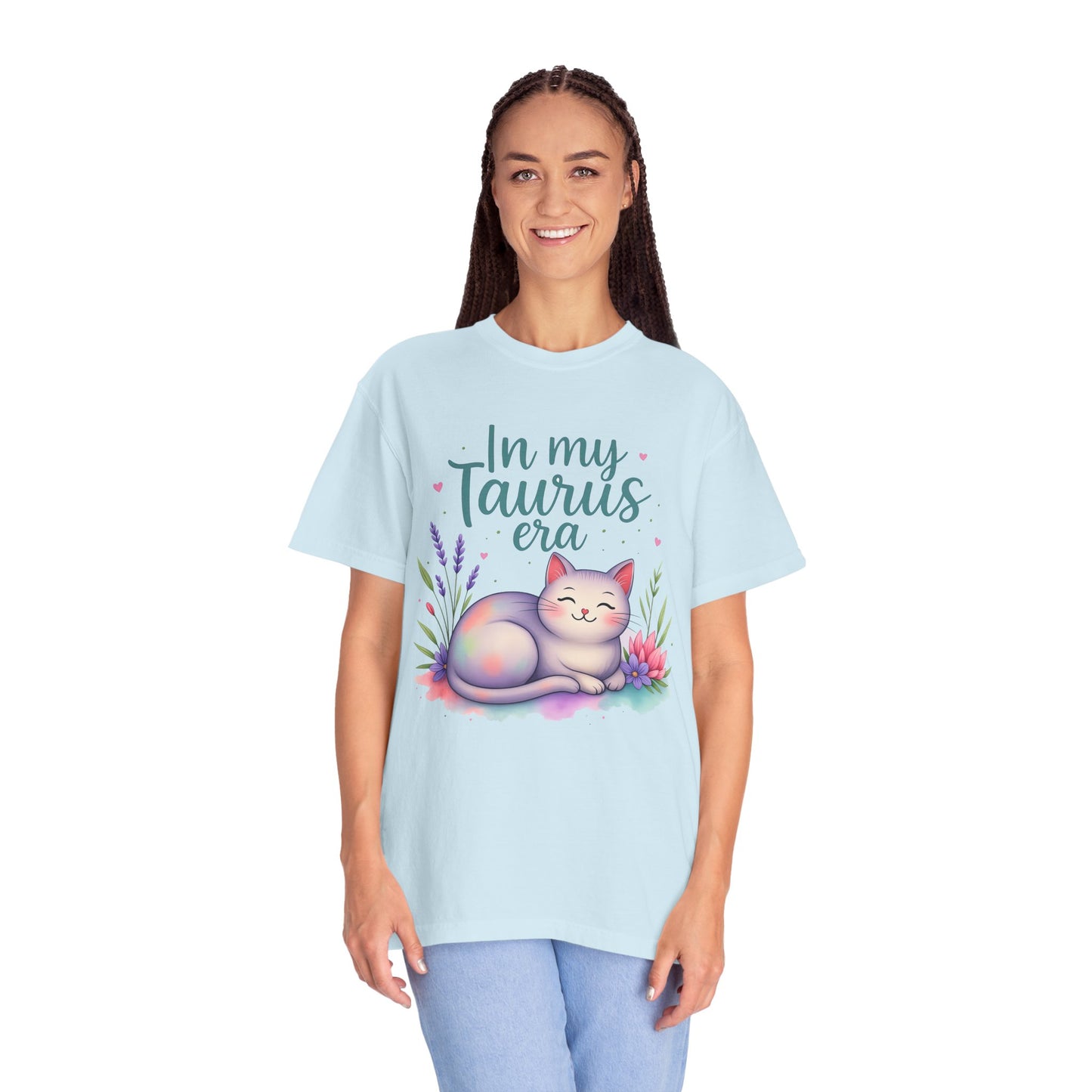 In My Taurus Era – Colorful Zodiac Cat Tee