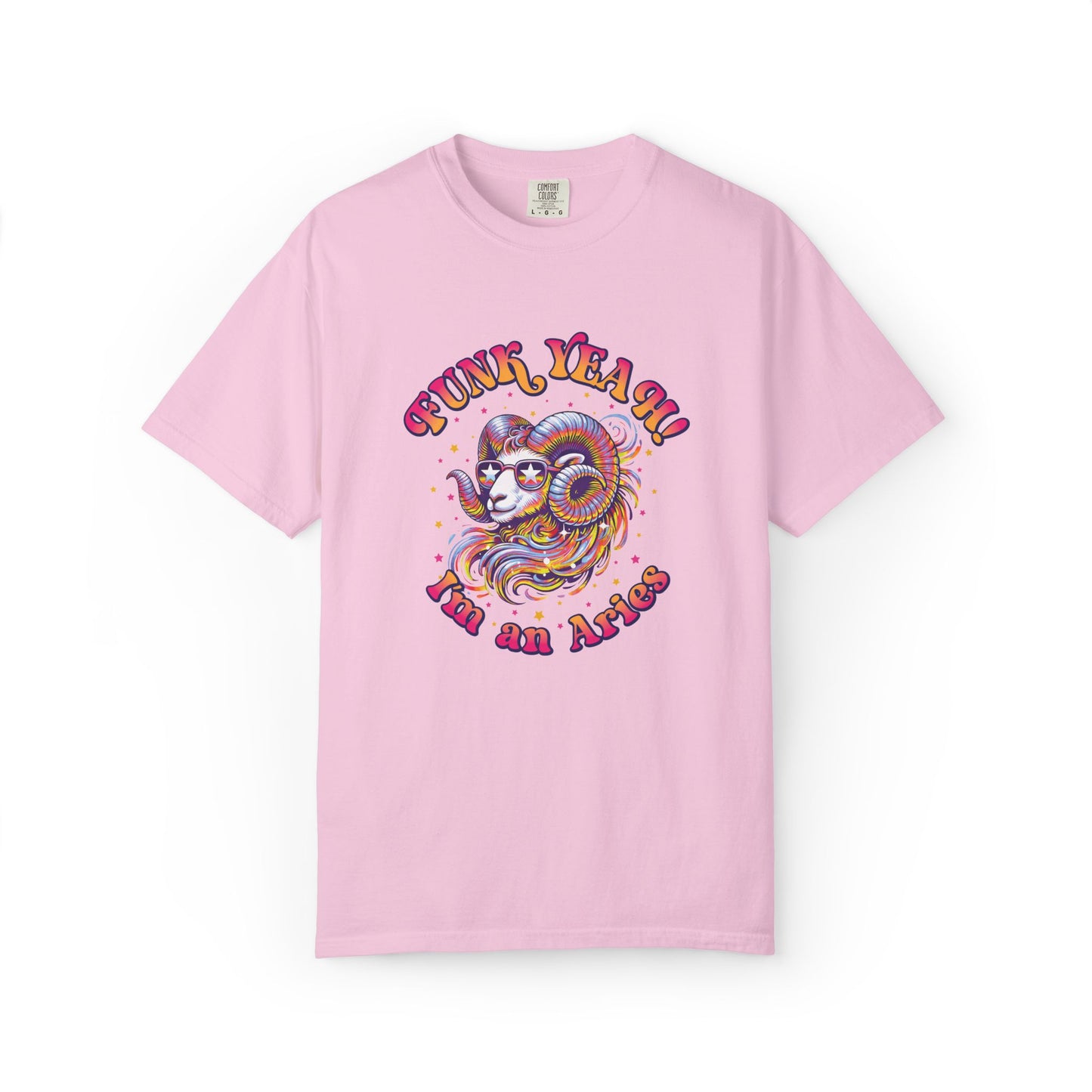FUNK YEAH!! I’m an Aries Tee – Retro Multicolor Zodiac Shirt, Groovy Fun Style