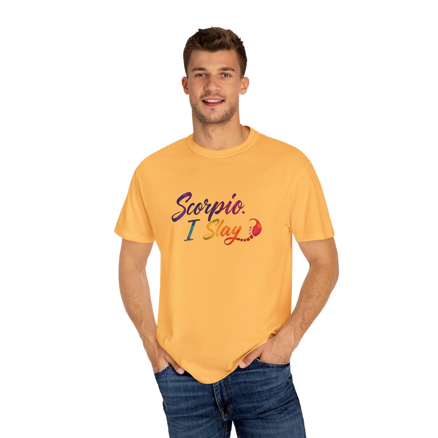 Scorpio I Slay Multicolor Tee – Wicked and Vibrant Zodiac Shirt