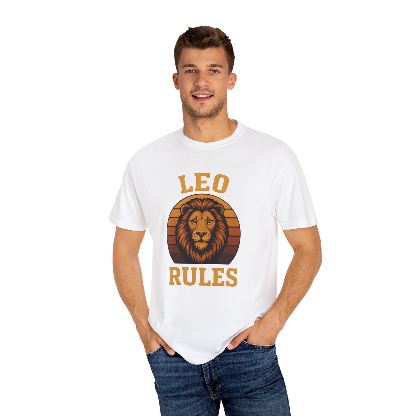 Leo Rules – Vintage Sunset Zodiac Tee