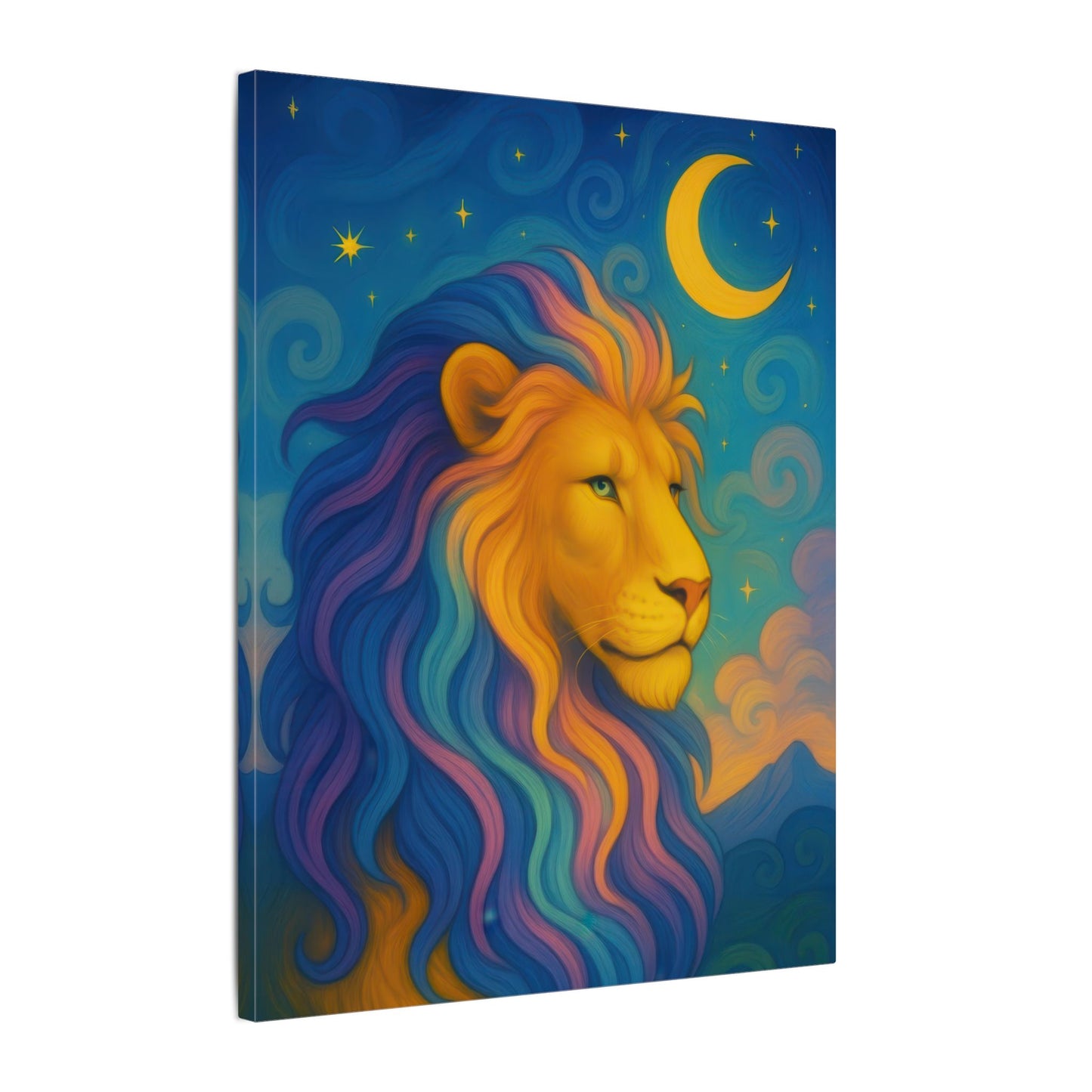 Moonlit Majesty – Luminous Lion Wall Art (Leo Inspired)