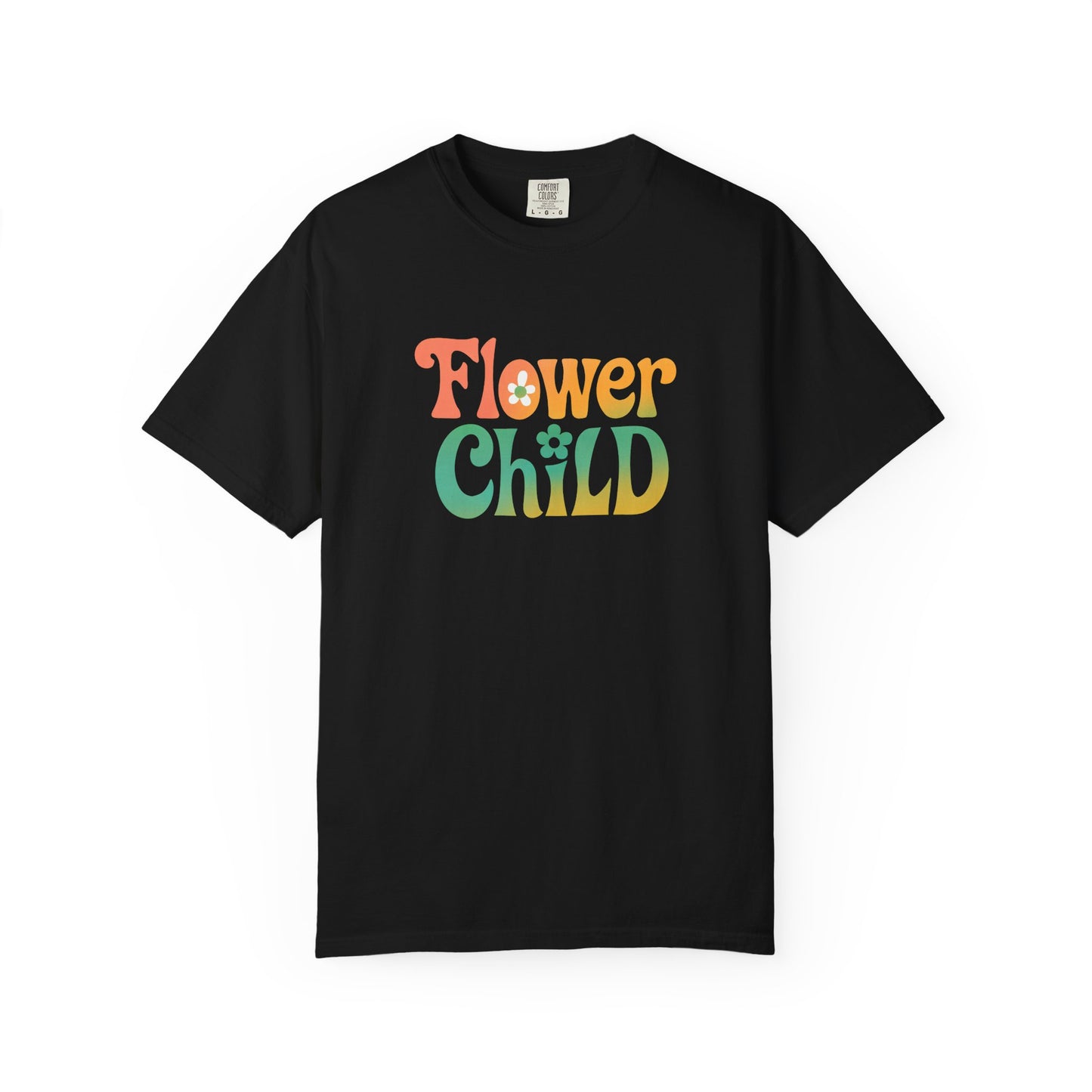 Flower Child Retro Colorful Tee – Groovy 70s Comfort Colors Shirt