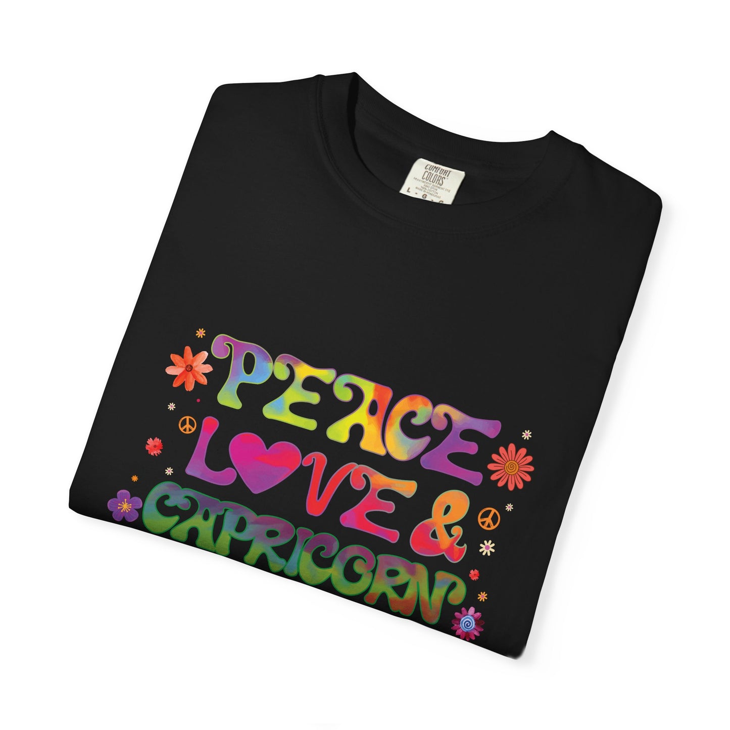 Peace Love & Capricorn β Groovy Hippie Zodiac Tee