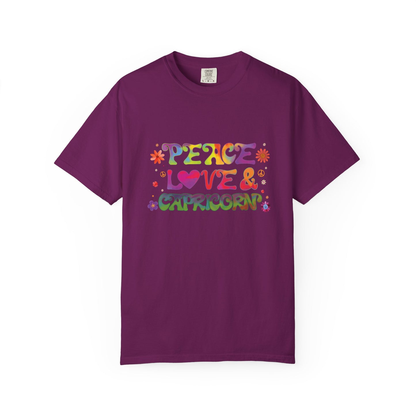 Peace Love & Capricorn β Groovy Hippie Zodiac Tee