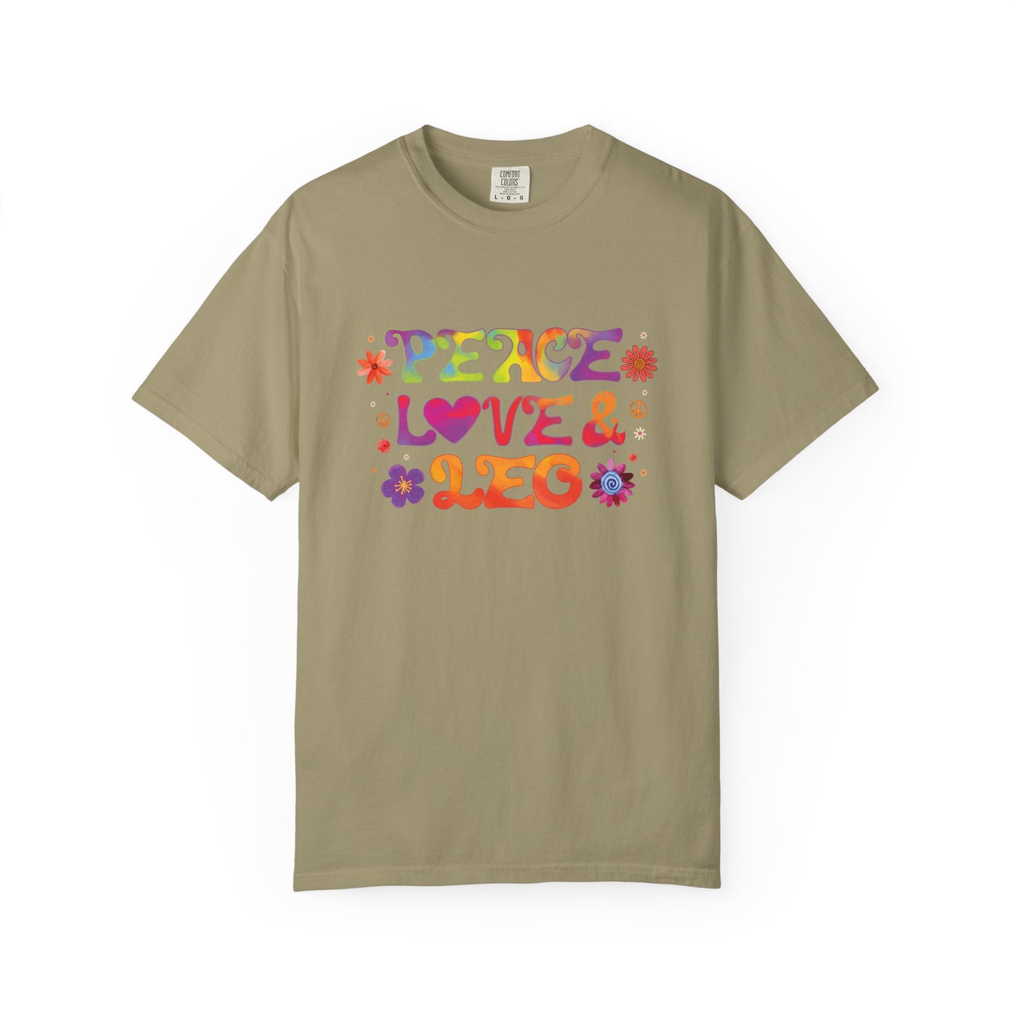 Peace Love & Leo - Retro Groovy Astrology Tee