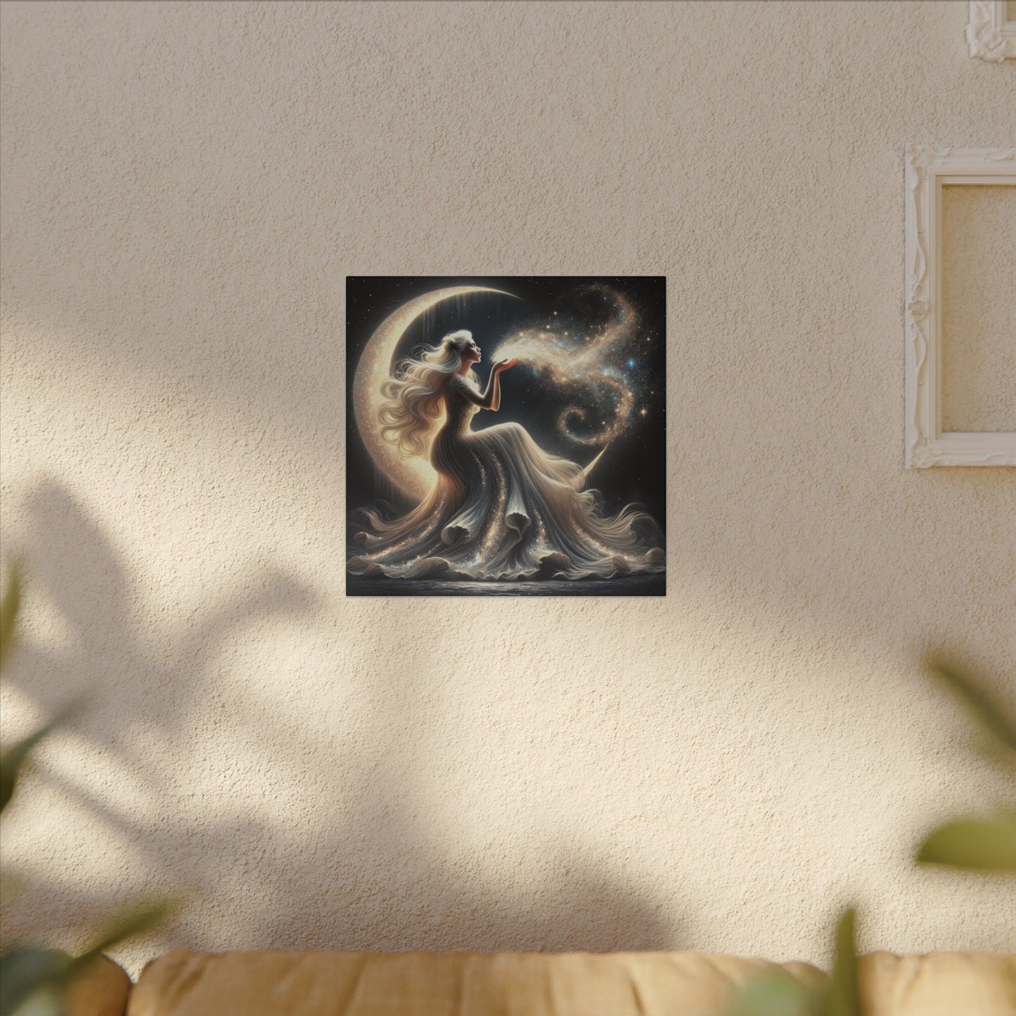 Stardust Wishes – Glamorous Moon Goddess Wall Art (Art Nouveau Inspired)