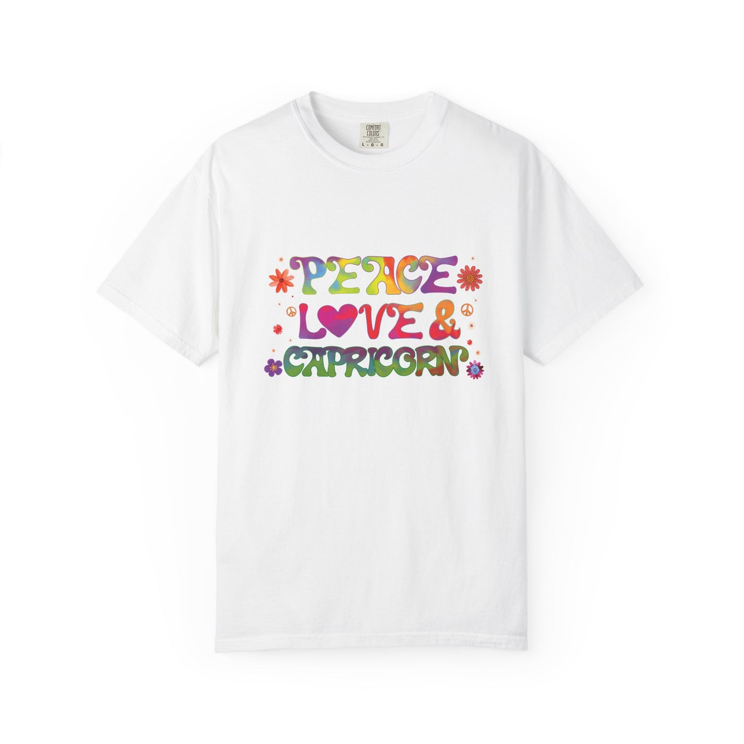 Peace Love & Capricorn β Groovy Hippie Zodiac Tee
