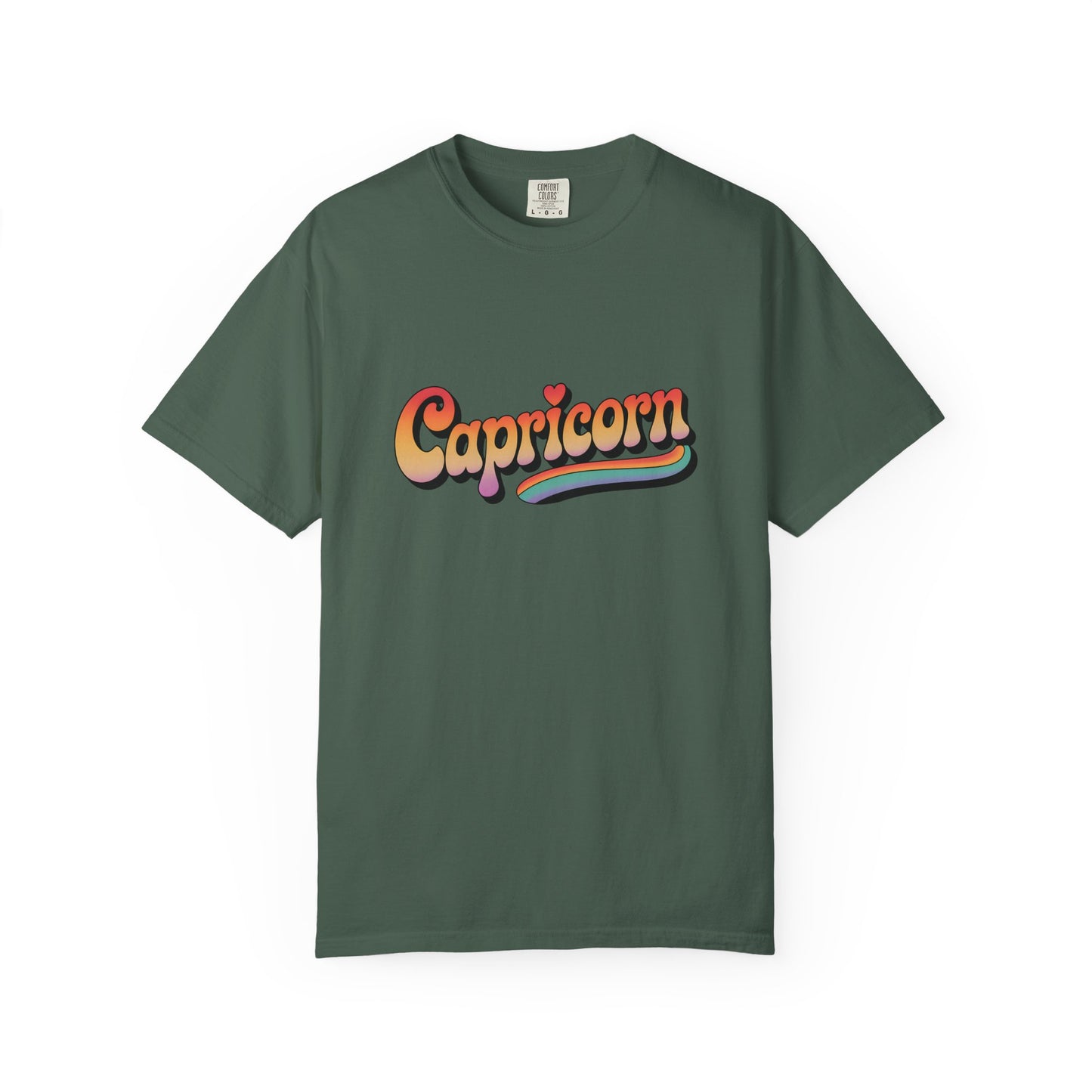 Capricorn – Retro Rainbow Groovy Zodiac Tee