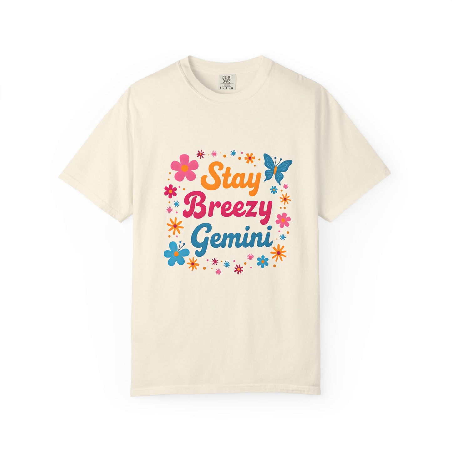 Stay Breezy Gemini Tee β Groovy Flower Power Zodiac Shirt
