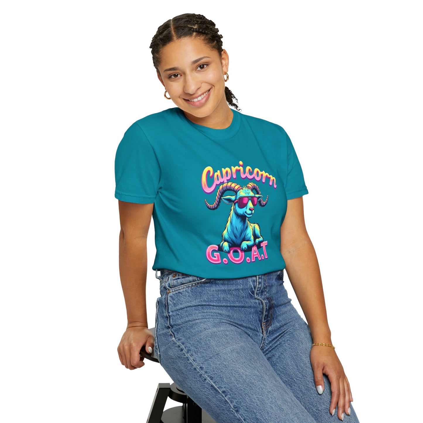 Capricorn G.O.A.T – Retro Neon Astrology Tee