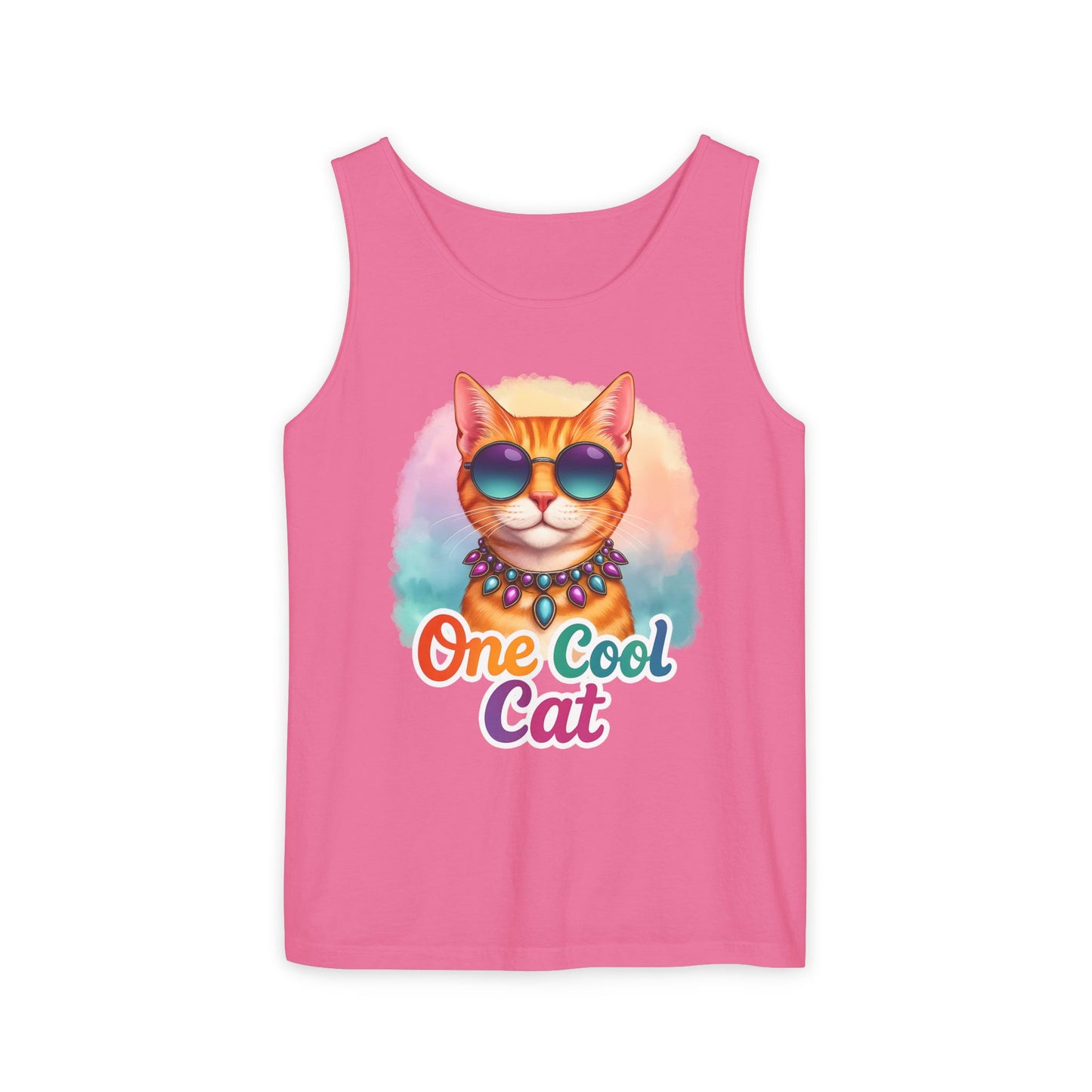 One Cool Cat – Colorful Retro Sassy Cat Tank (Unisex)