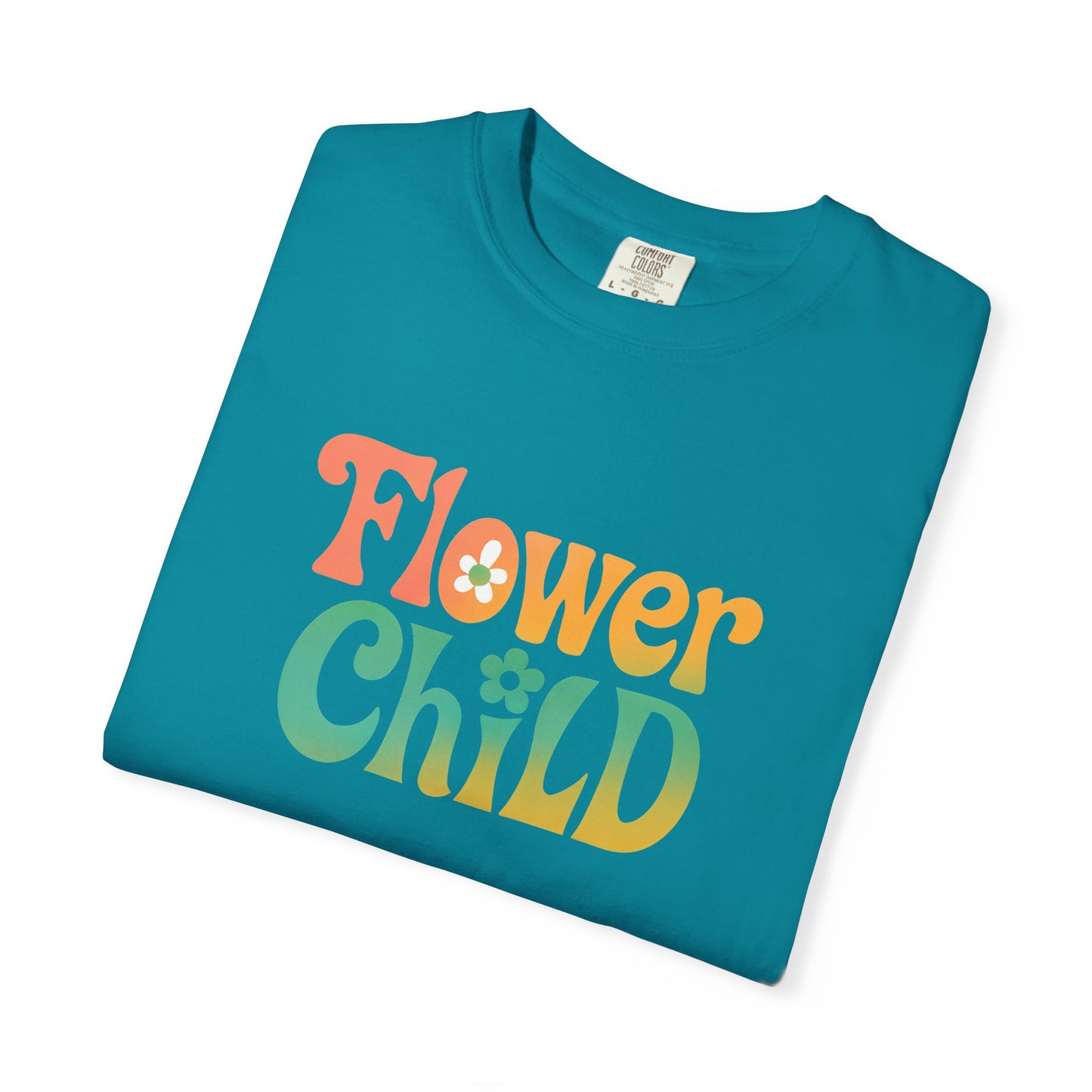 Flower Child Retro Colorful Tee – Groovy 70s Comfort Colors Shirt