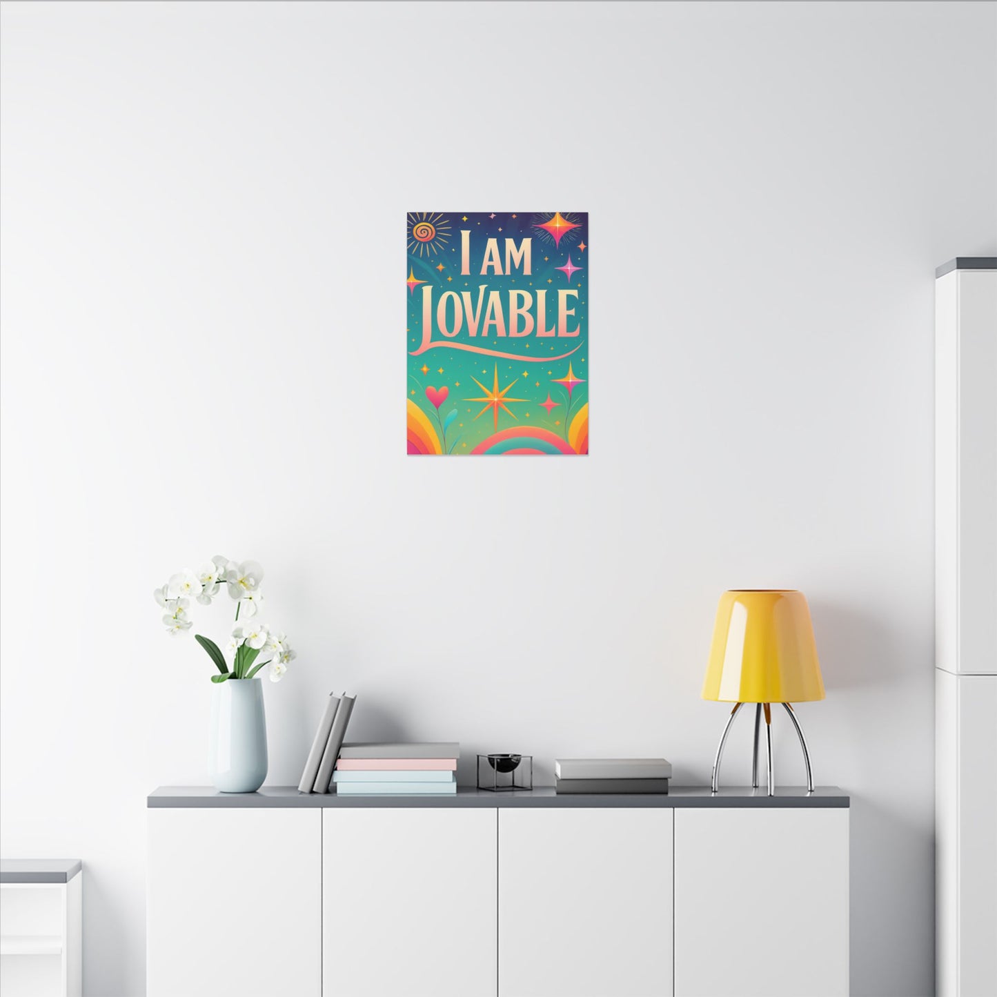 I AM LOVABLE - Colorful Affirmation Wall Art