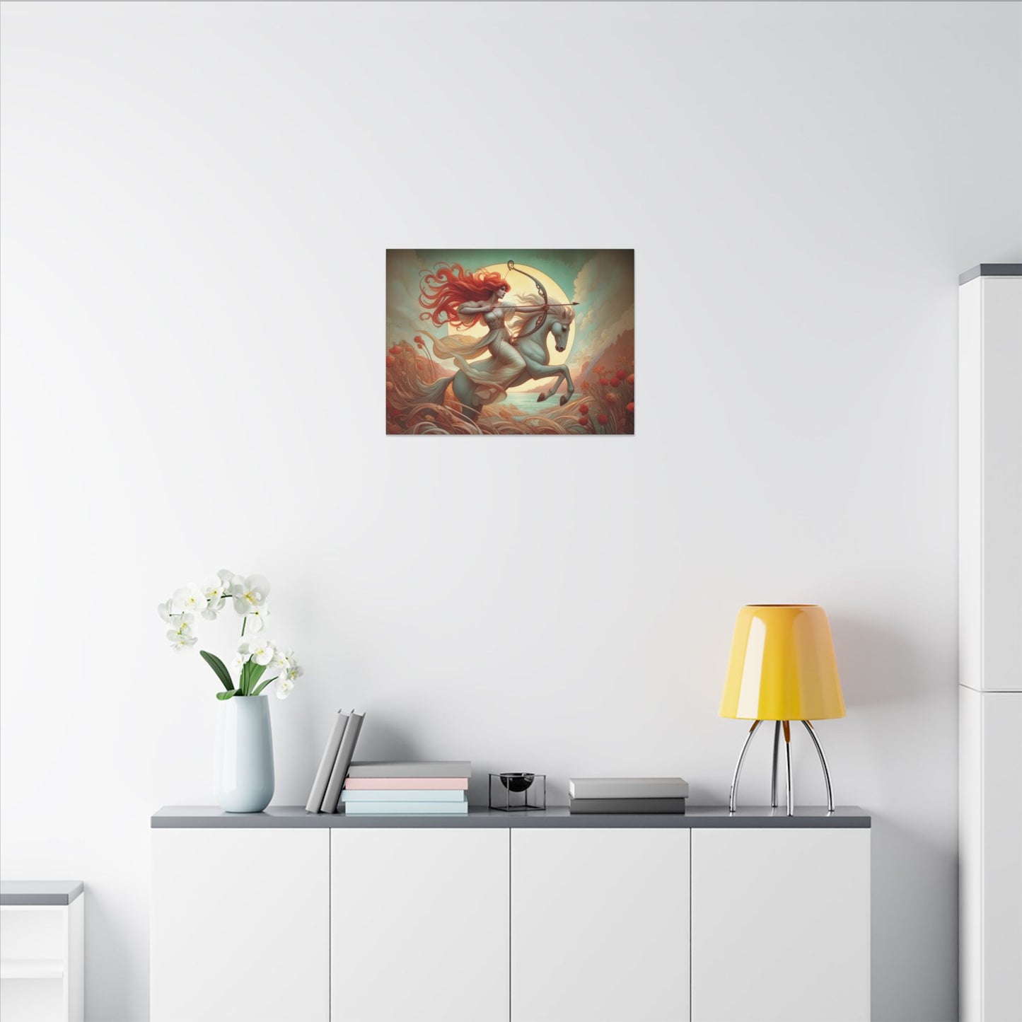 Sagittarius Zodiac Wall Art, Archer Goddess Canvas Print, Astrology Home Decor, Sagittarius Gift for Her, Celestial Centaur Painting, Star Sign Wall Decor