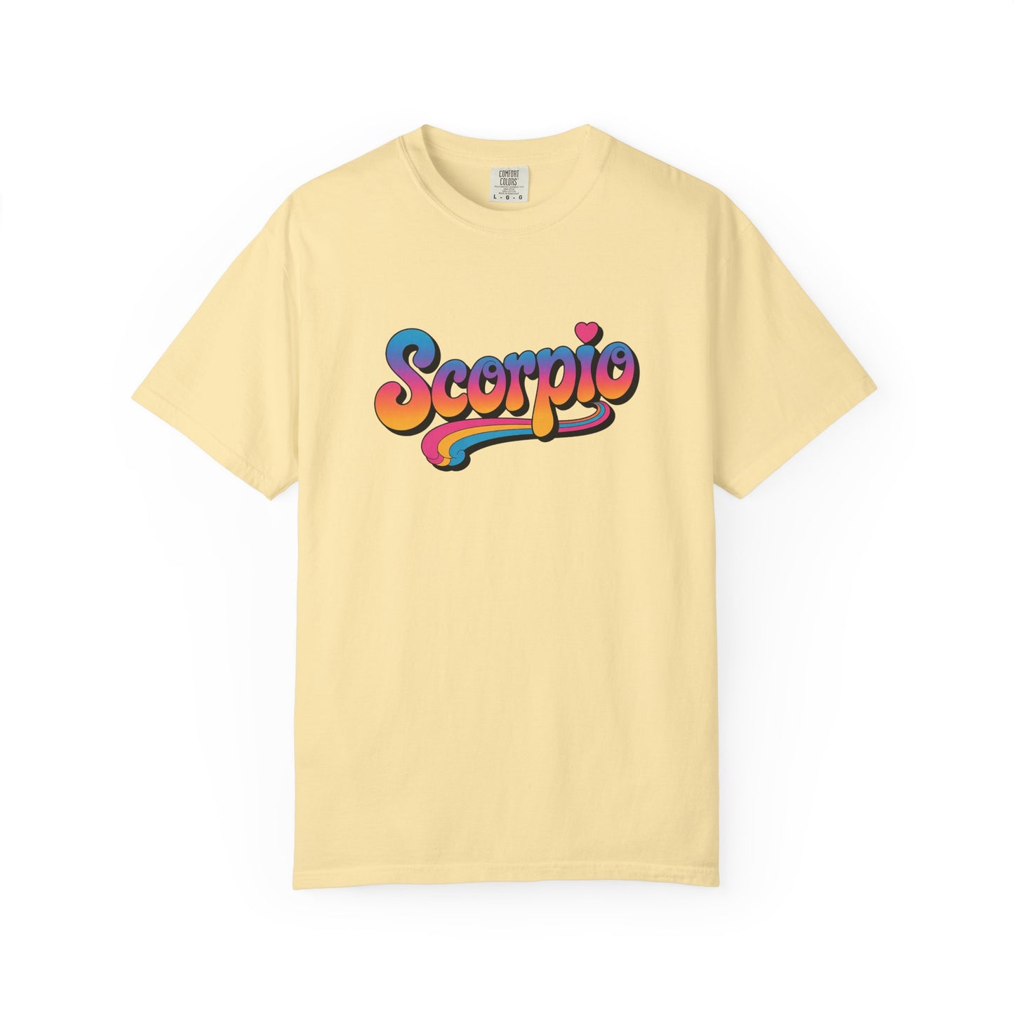 Scorpio Retro Groovy Tee – Multicolor Zodiac Shirt