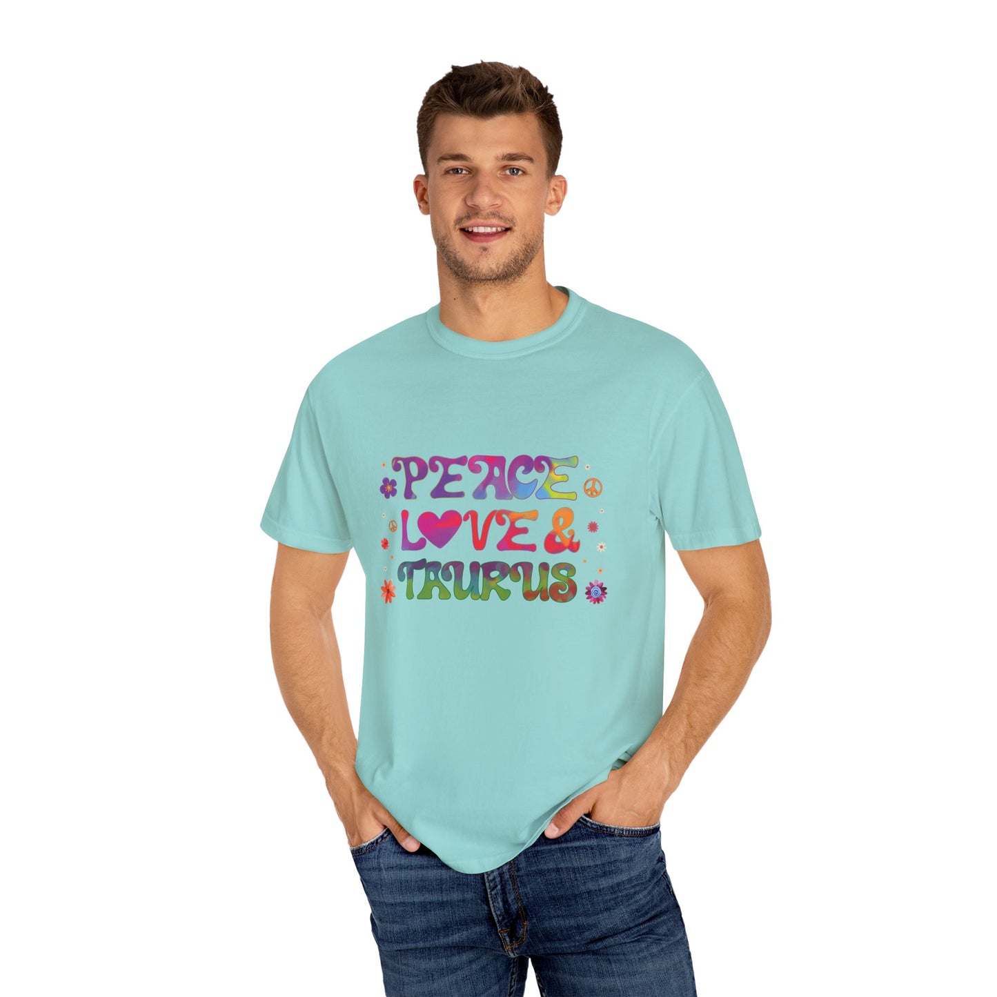 Peace Love & Taurus – Earthy Retro Zodiac Tee