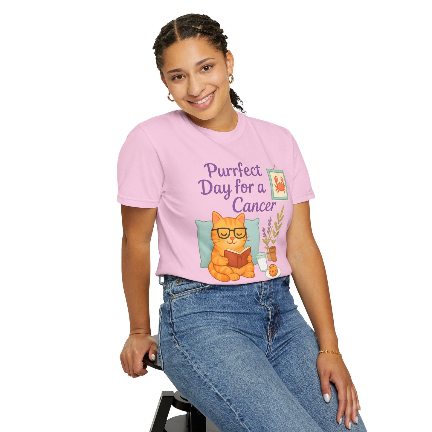 Purrfect Day for a Cancer – Funny Zodiac Cat Tee