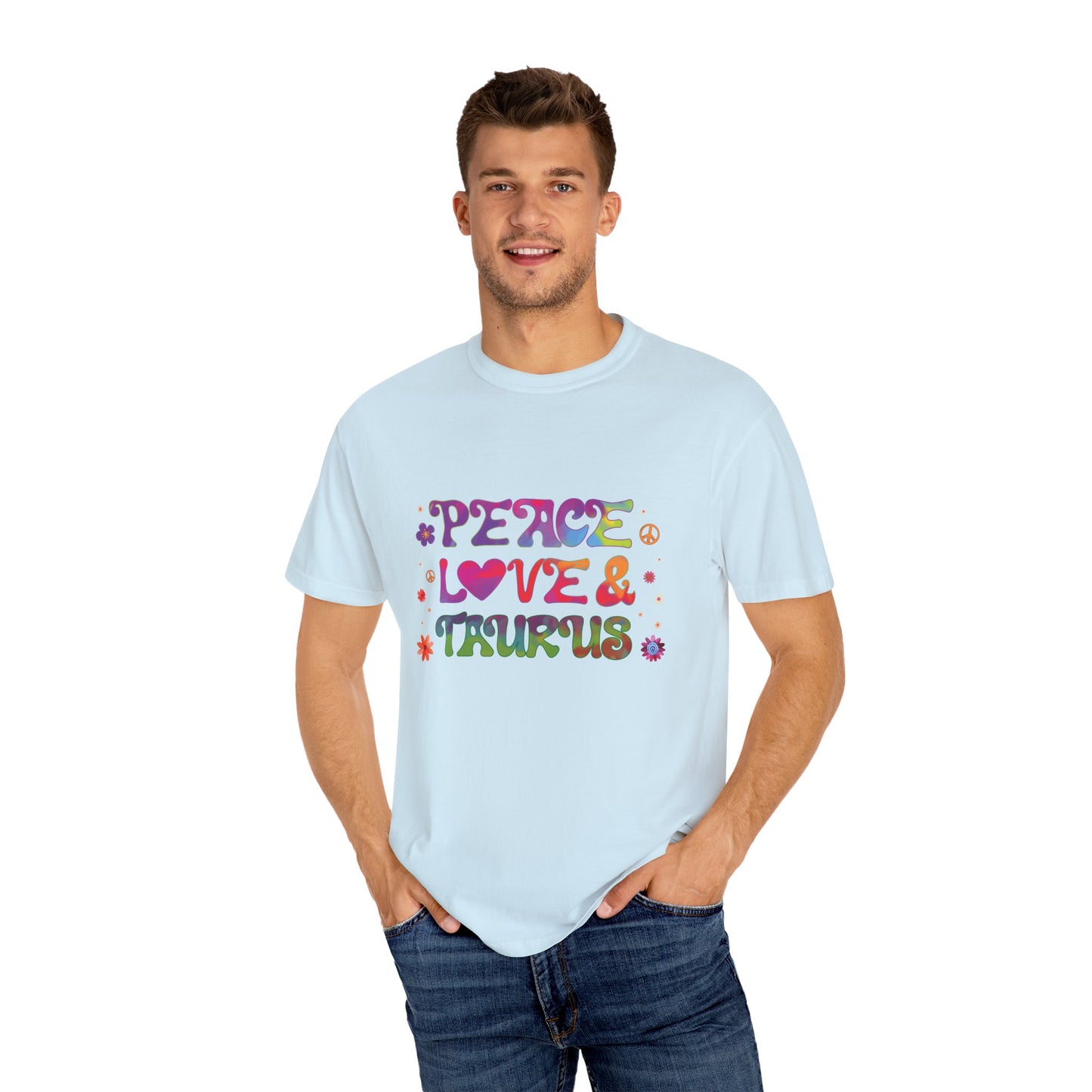 Peace Love & Taurus – Earthy Retro Zodiac Tee