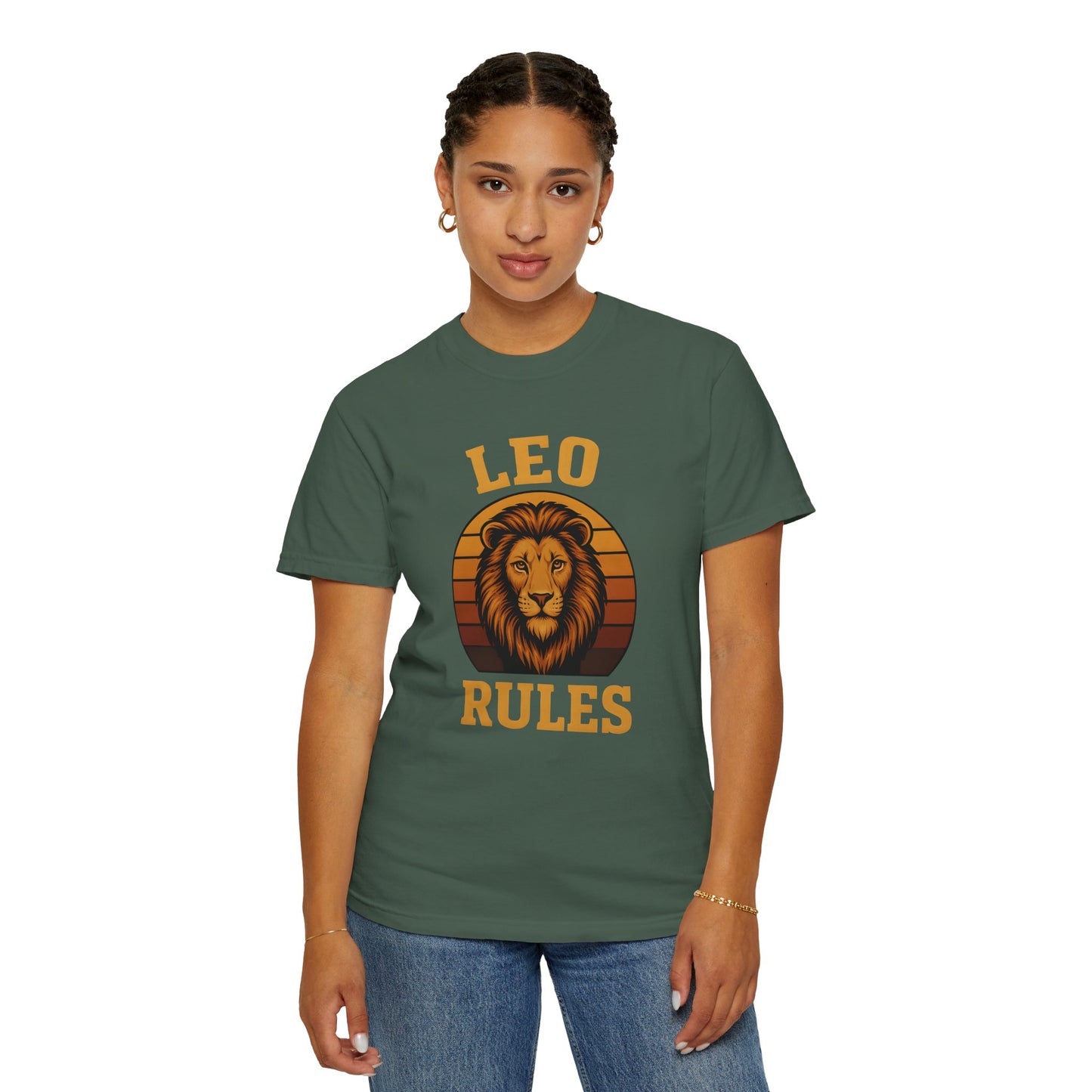 Leo Rules – Vintage Sunset Zodiac Tee