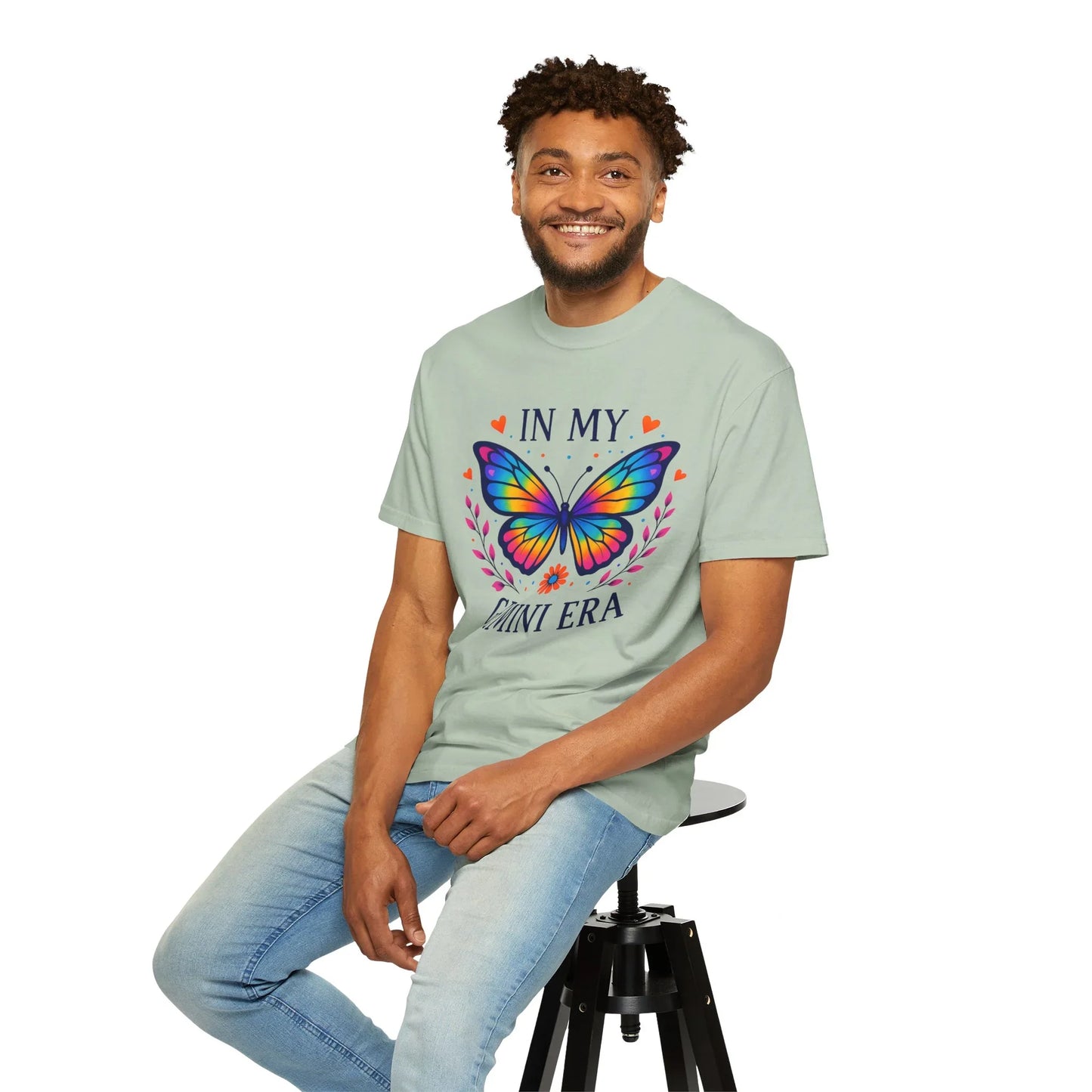 In My Gemini Era - Rainbow Butterfly Zodiac Tee - Enchanted Sky