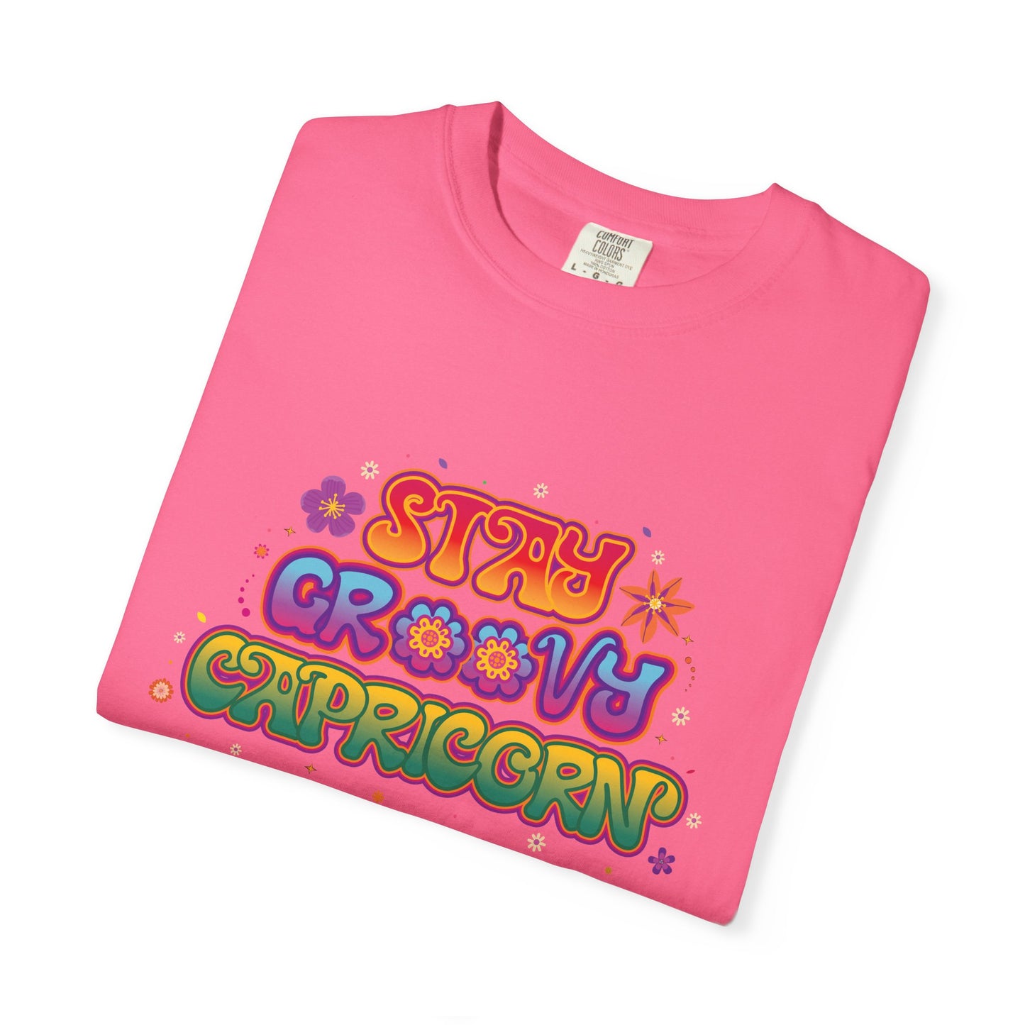 Stay Groovy Capricorn β Retro Flower Power Zodiac Tee