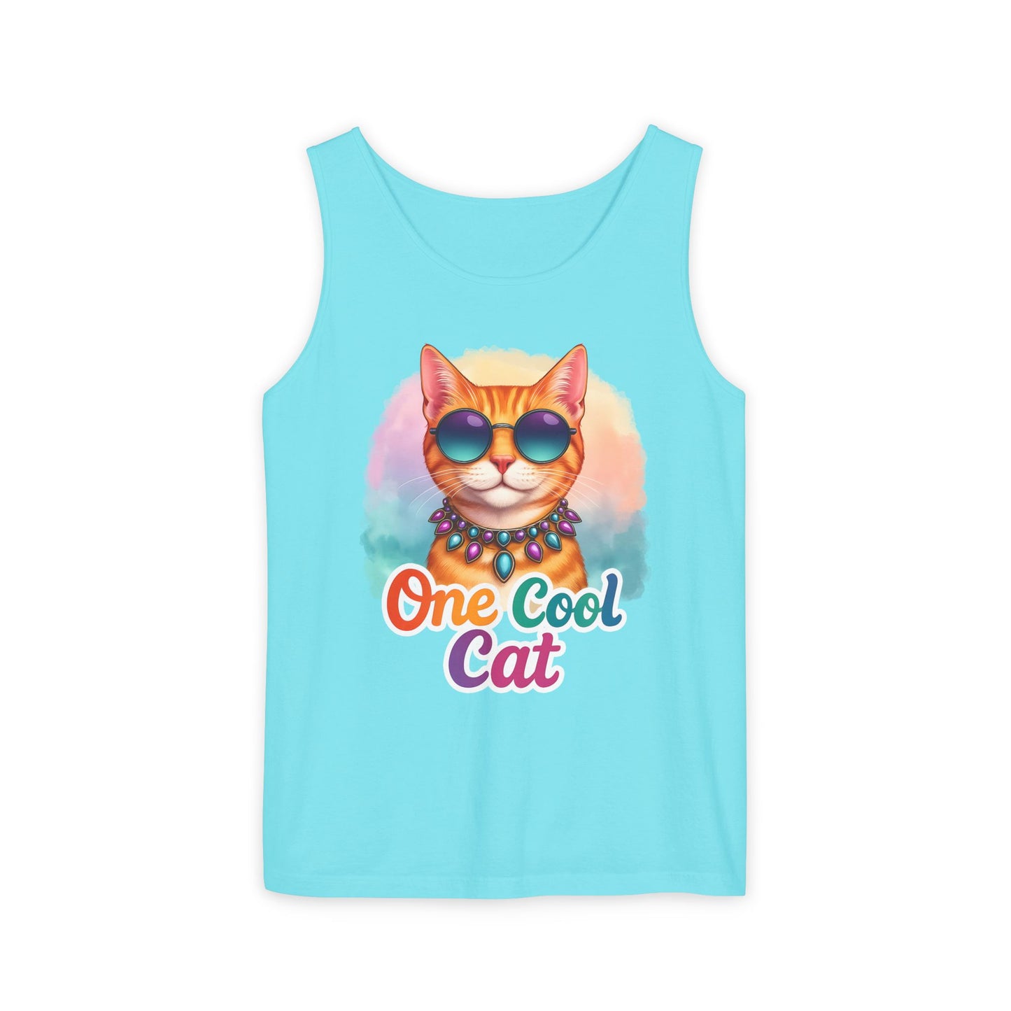 One Cool Cat – Colorful Retro Sassy Cat Tank (Unisex)