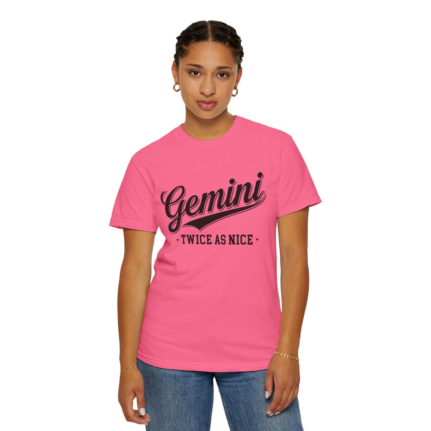 Gemini “Twice As Nice” Zodiac- Retro Astrology Tee - Unisex Graphic Shirt