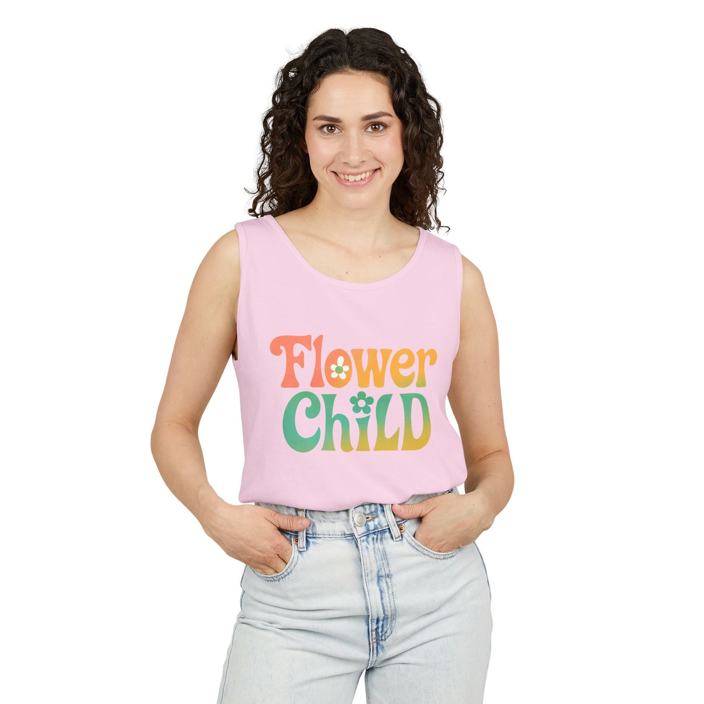 Flower Child - Boho Retro Style Sleeveless Tank (Unisex)
