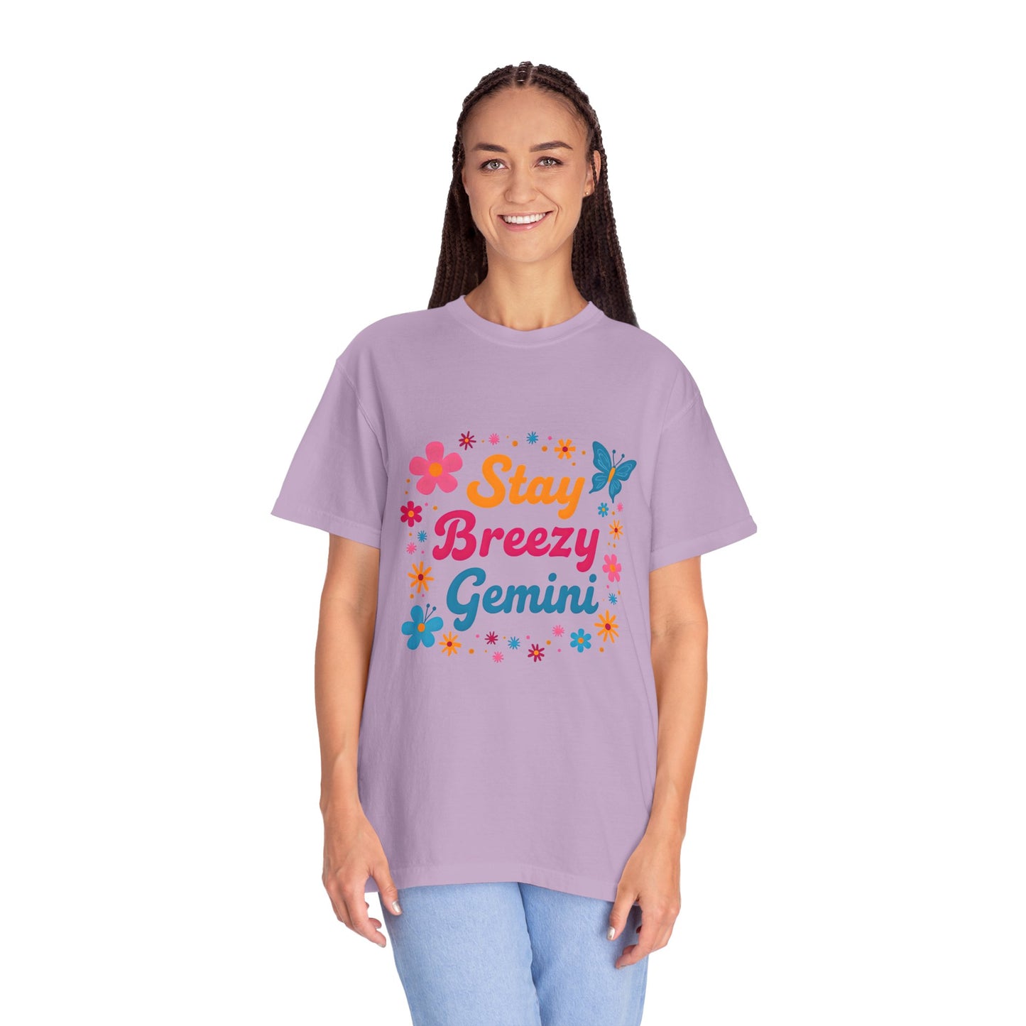 Stay Breezy Gemini Tee β Groovy Flower Power Zodiac Shirt