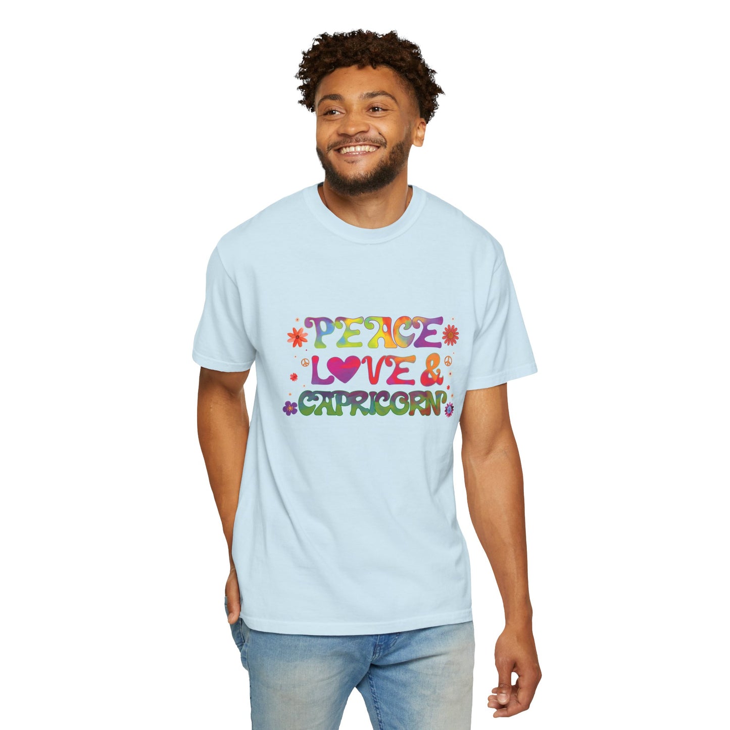 Peace Love & Capricorn β Groovy Hippie Zodiac Tee
