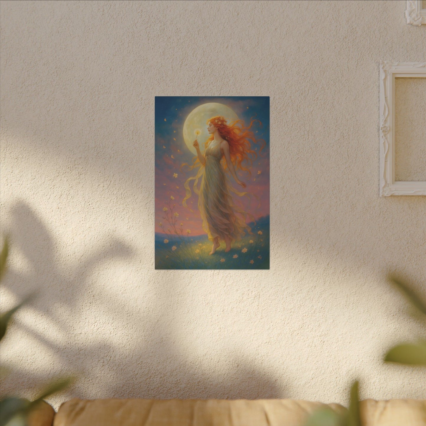 Moonlight Wishes – Luminous Goddess Wall Art (Art Nouveau Inspired)
