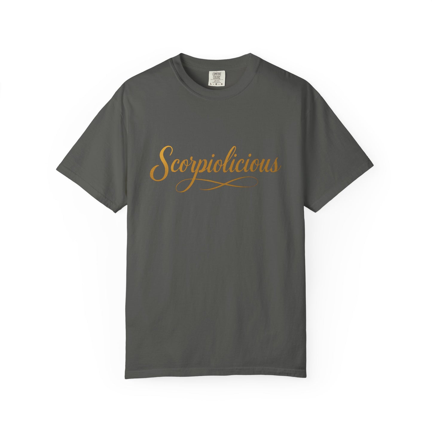 Scorpiolicious – Retro Script Scorpio Tee