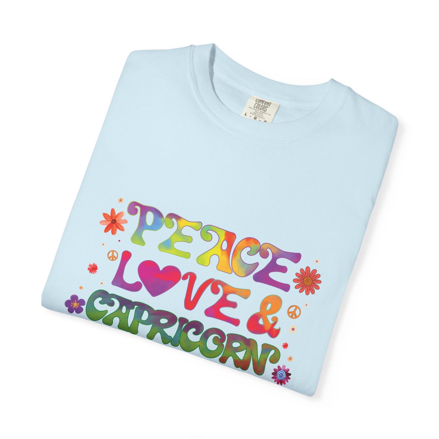 Peace Love & Capricorn β Groovy Hippie Zodiac Tee