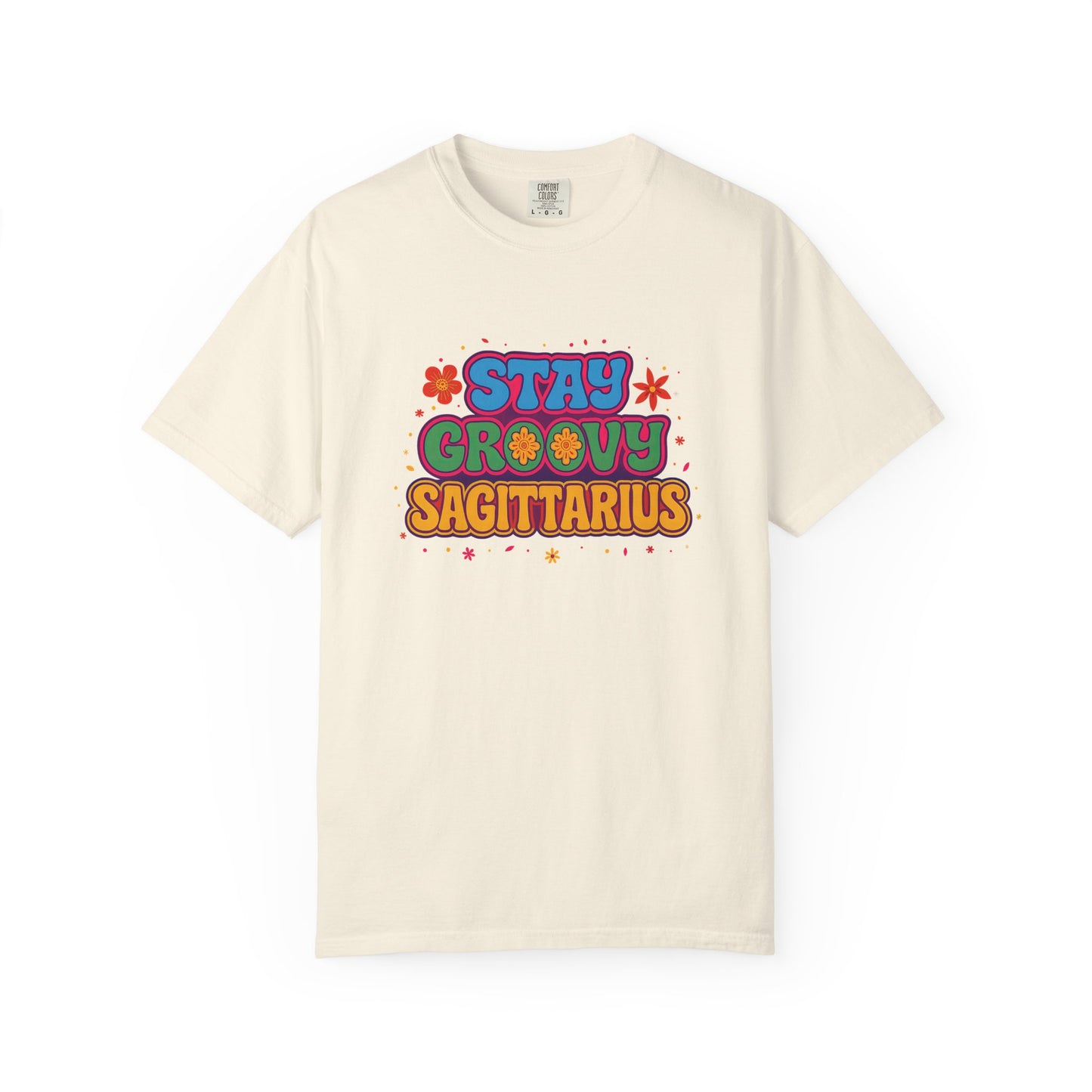 Stay Groovy Sagittarius – Retro Flower Power Zodiac Shirt