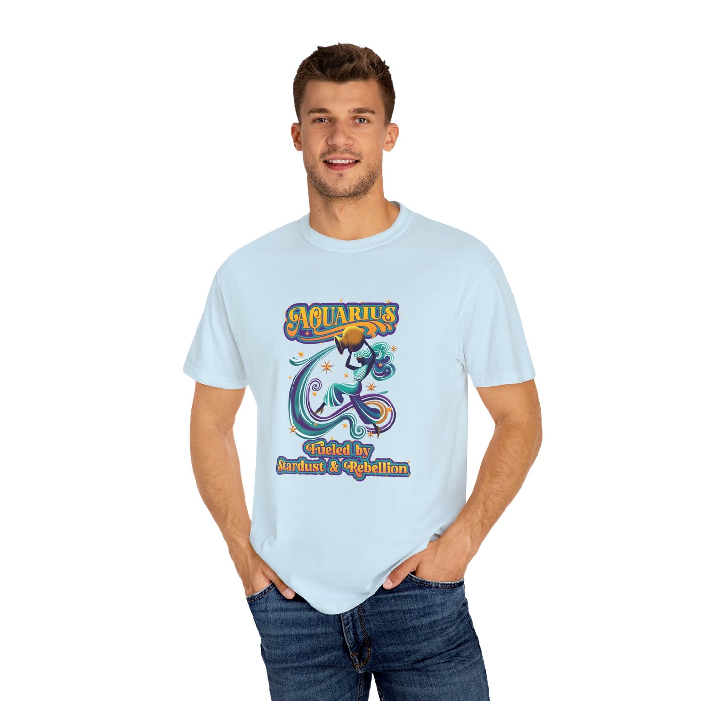Aquarius Fueled by Stardust & Rebellion – Retro Rebel Tee