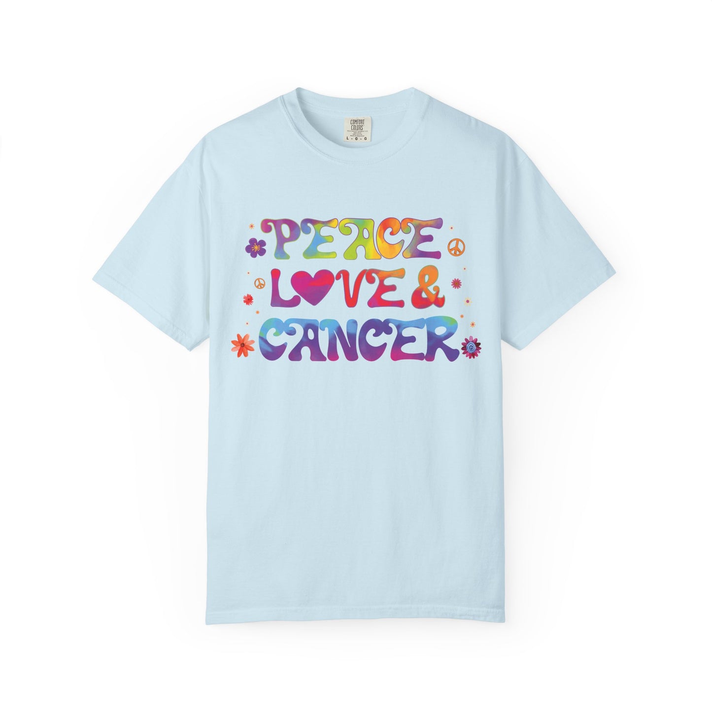 Peace Love & Cancer – Groovy Zodiac Retro Tee