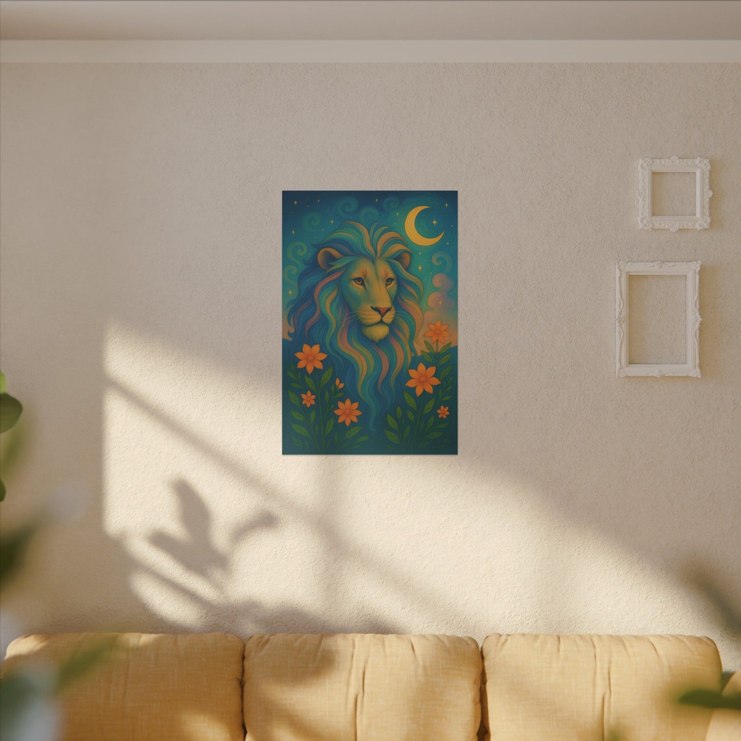 Starlit Lion – Regal Radiance Wall Art (Leo Inspired)