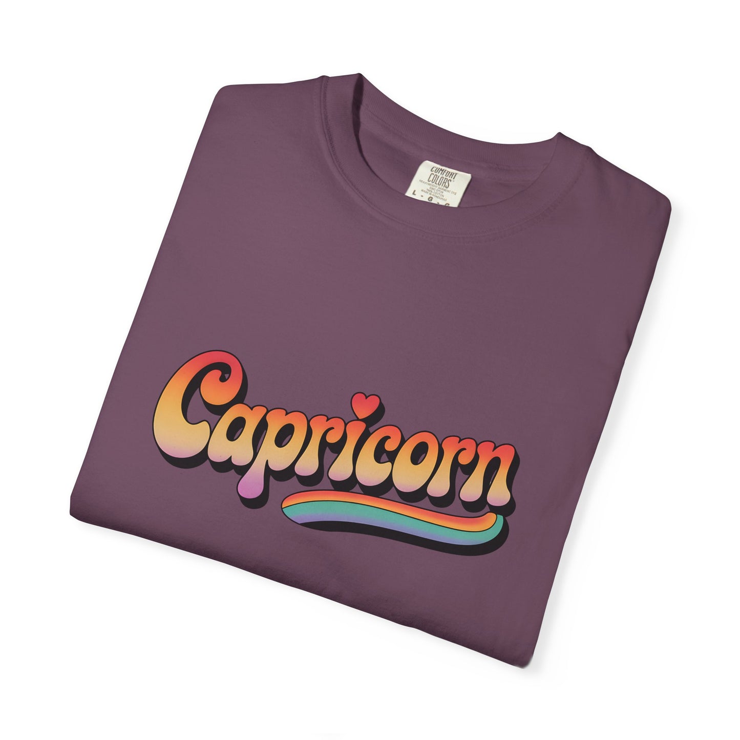 Capricorn – Retro Rainbow Groovy Zodiac Tee
