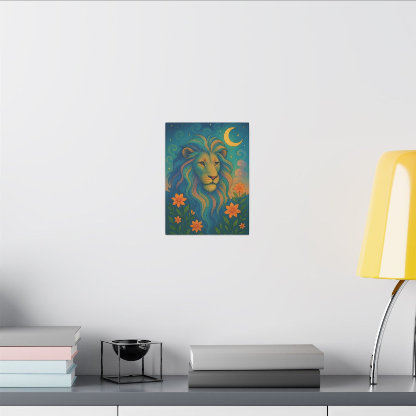 Starlit Lion – Regal Radiance Wall Art (Leo Inspired)