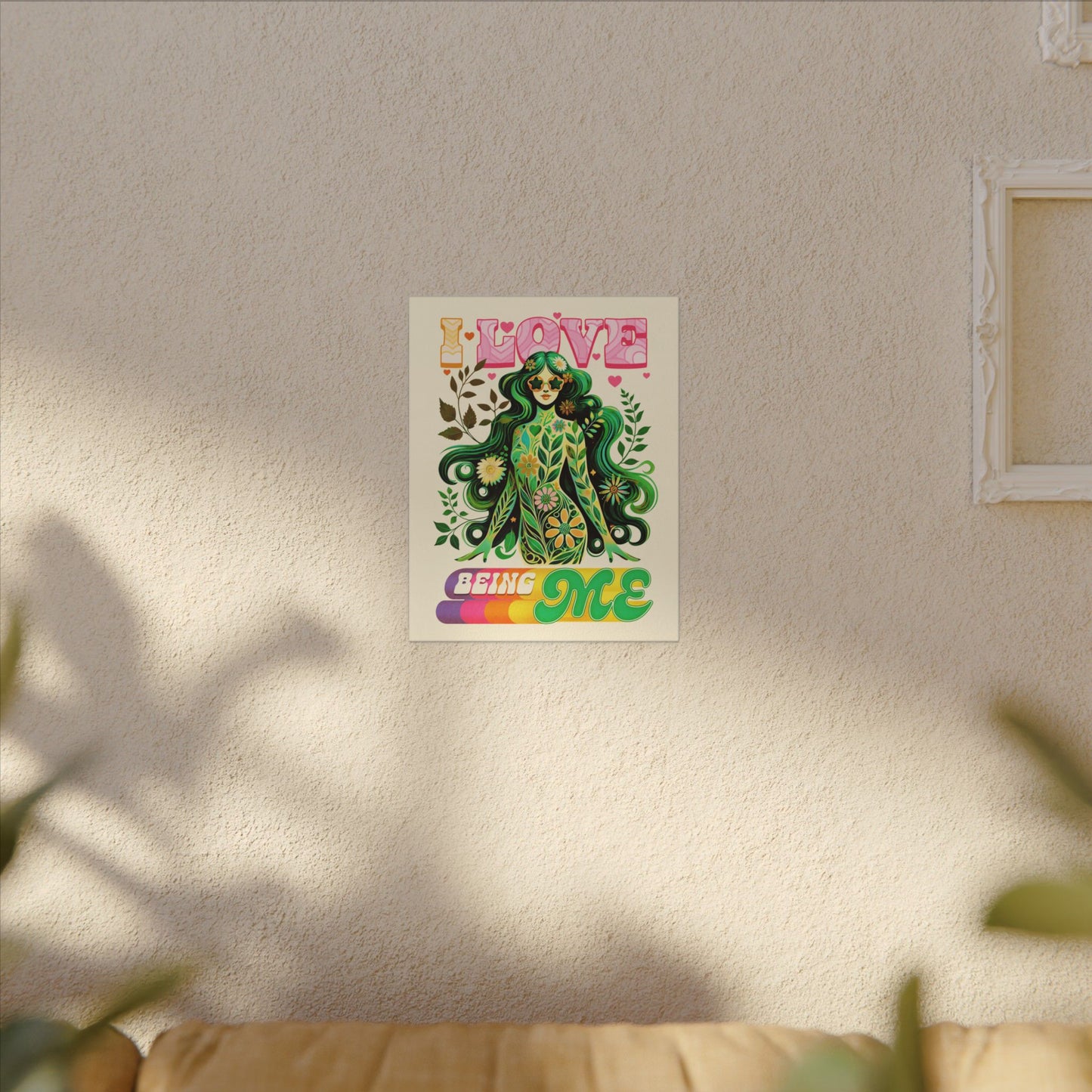 Mystical Retro Goddess Canvas Wall Art – Psychedelic Self-Love Botanical Design