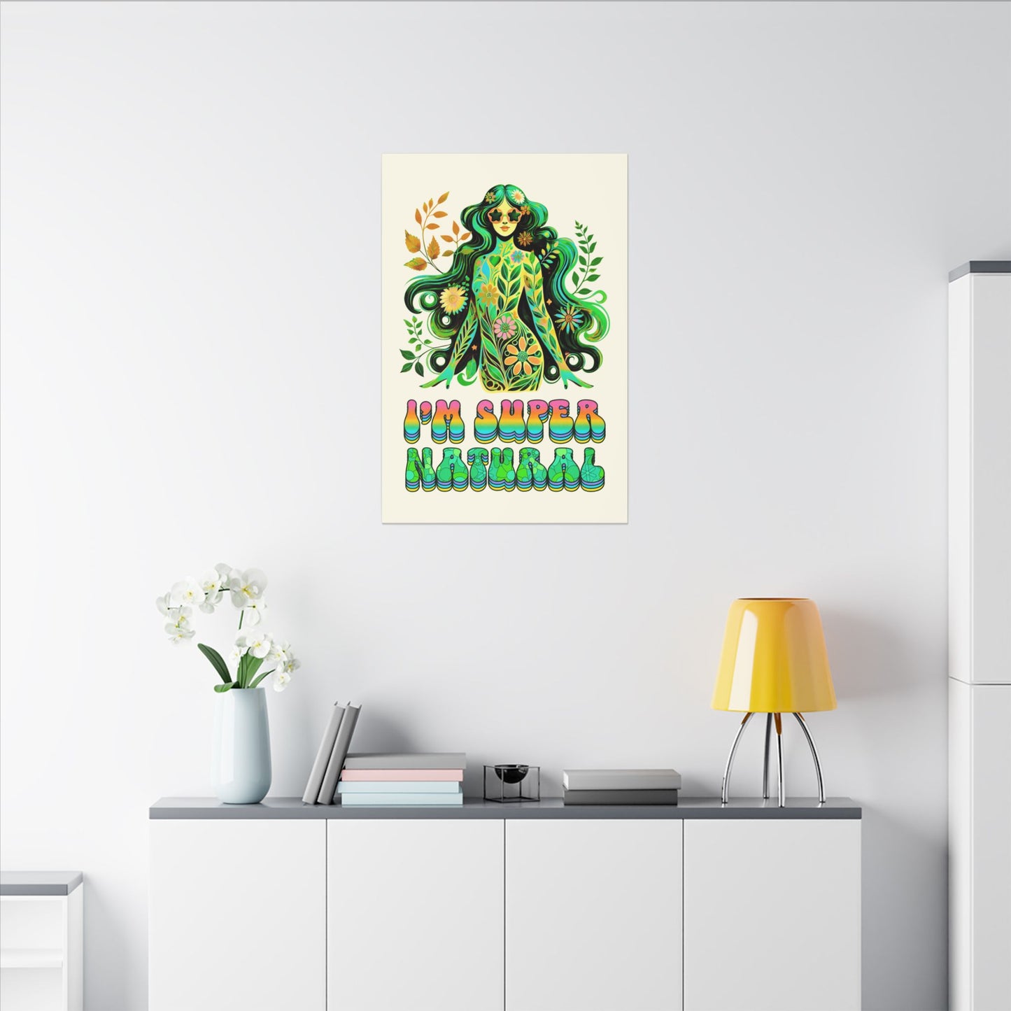 I’m Super Natural – Retro Radiant Affirmation Canvas Wall Art